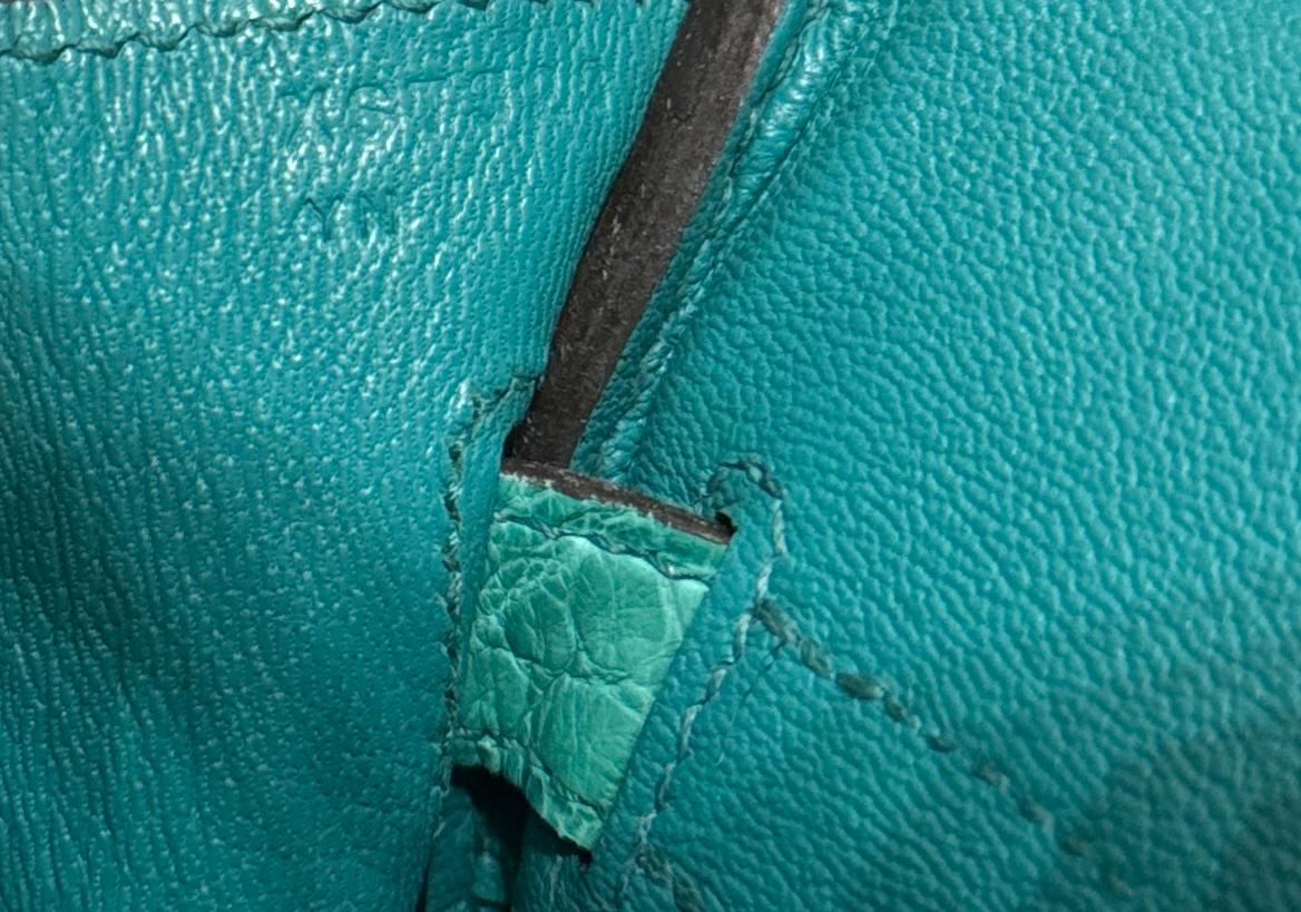 Hermes Birkin 30 Matte Alligator Blue Paon Gold Hardware 3