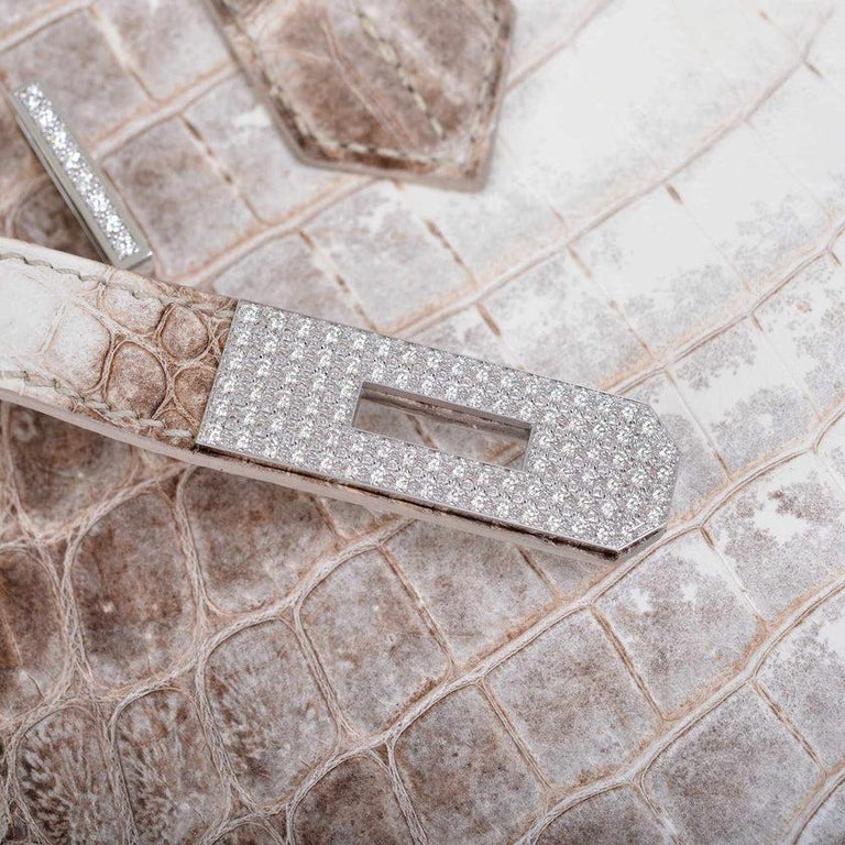 Hermes Birkin 25 Himalaya Niloticus Crocodile Diamond Encrusted Hardware