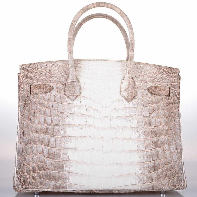 Hermès Birkin 30 Gris Cendre Himalaya Niloticus Crocodile Bag at 1stDibs