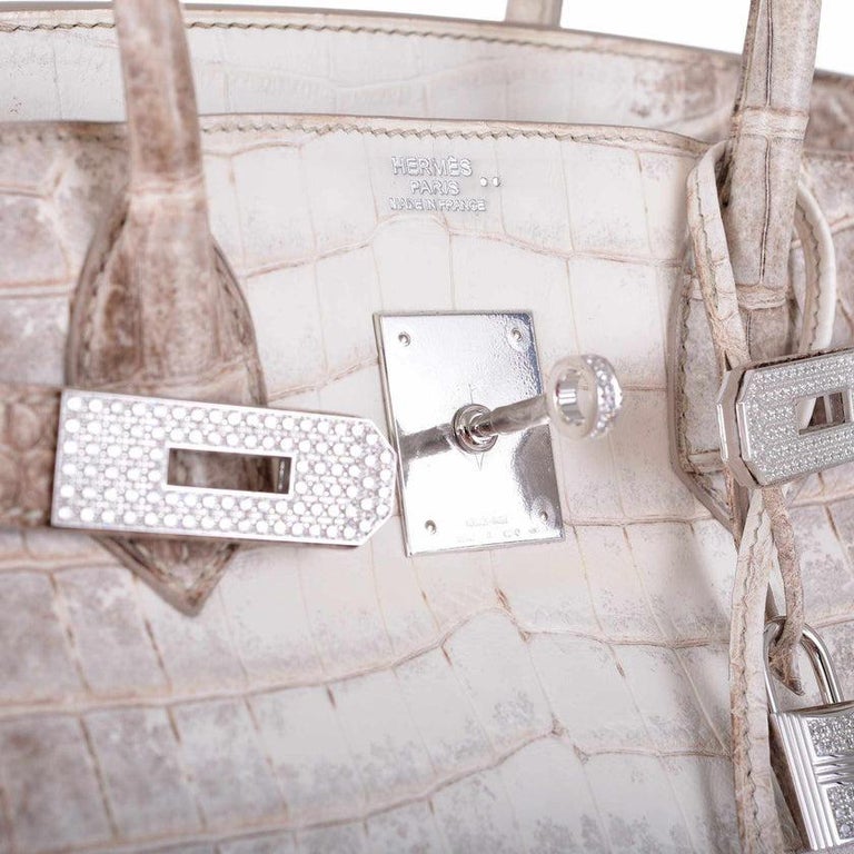 Hermès Birkin 30 Matte Himalayan Niloticus Crocodile Bag For Sale