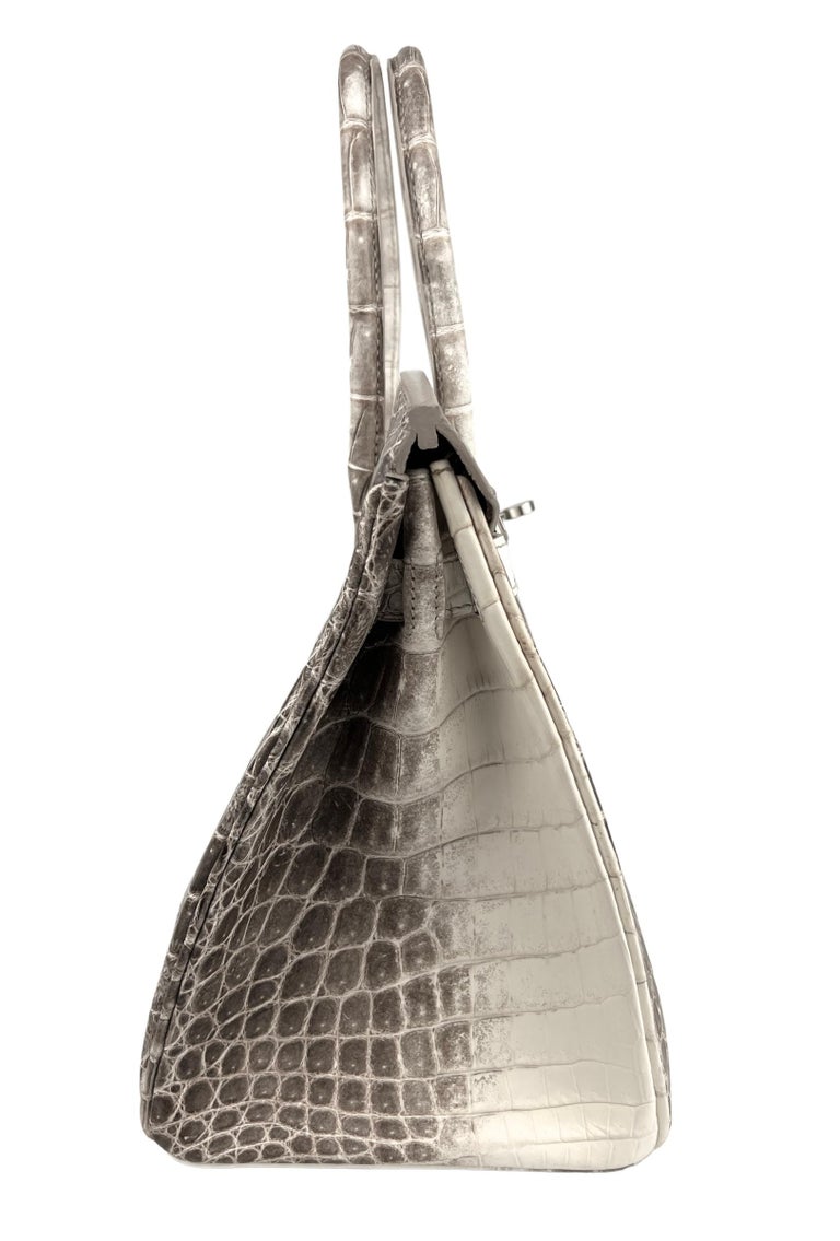 Hermes Birkin Handbag Himalaya Niloticus Crocodile with Palladium Hardwar  at 1stDibs