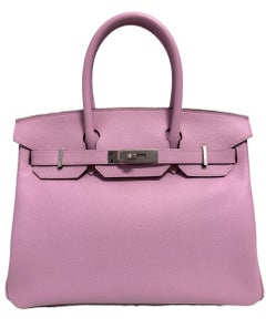 Hermes Birkin 30 Mauve Sylvester Pink Lavender Epsom Palladium Hardware 2022