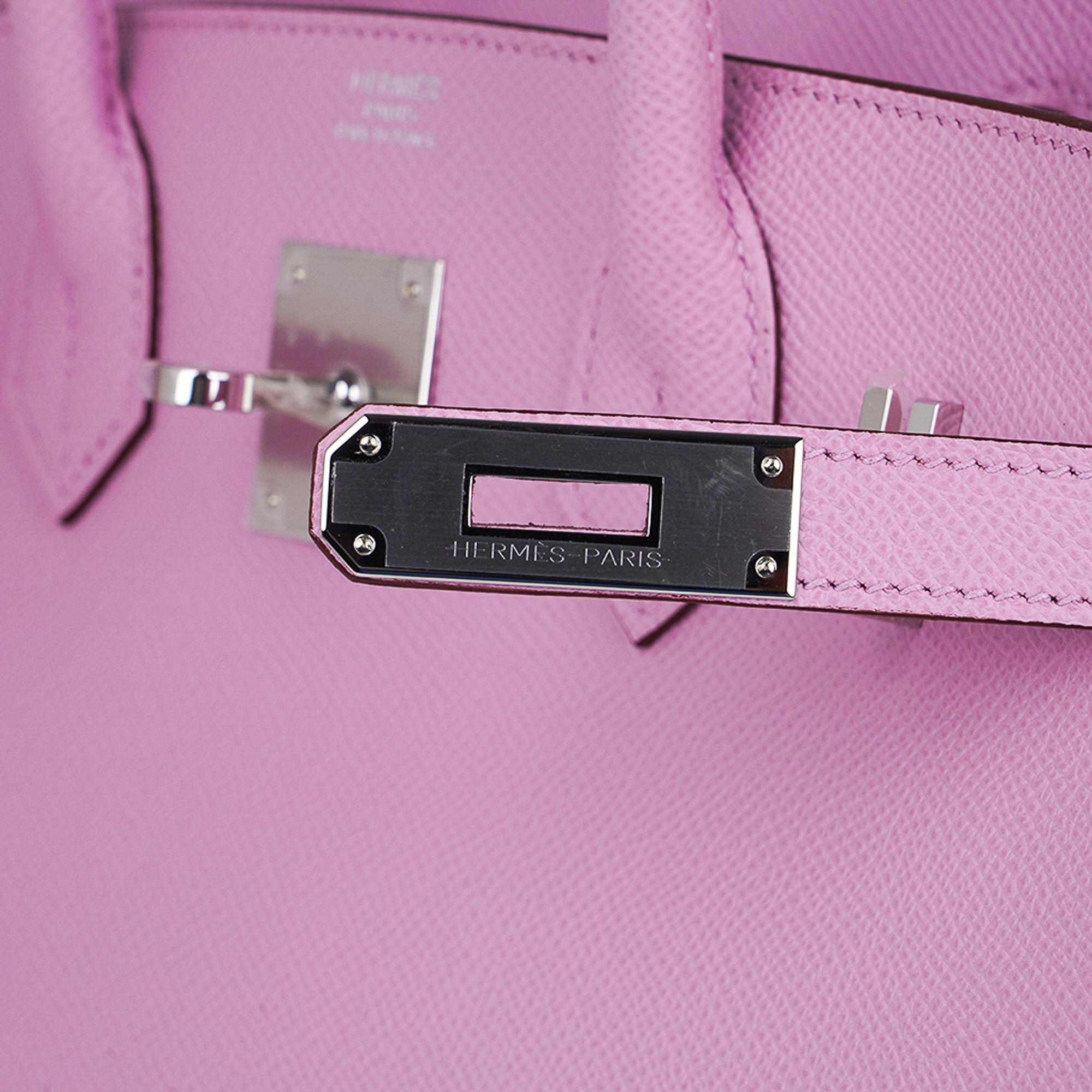  Hermes Birkin 30 Mauve Sylvestre Sac Epsom Palladium Hardware Pour femmes 