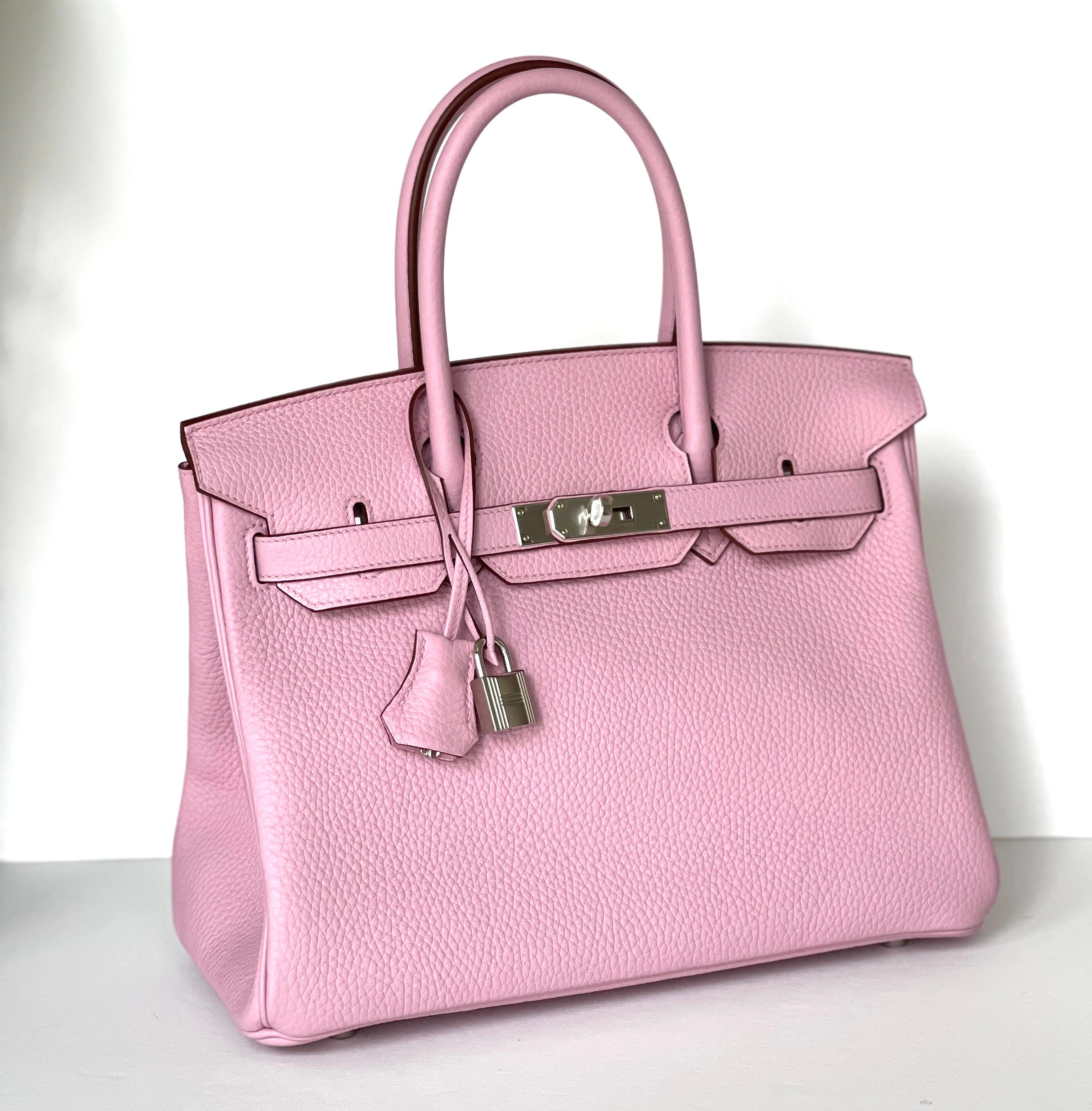 Pink Hermès Birkin 30 Mauve Sylvestre Clemence Palladium Hardware