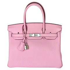 Hermès Birkin 30 mauve Sylvestre Clemence finitions métalliques en palladium