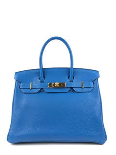 Hermes Birkin 30 Mykonos Blue Gold Hardware