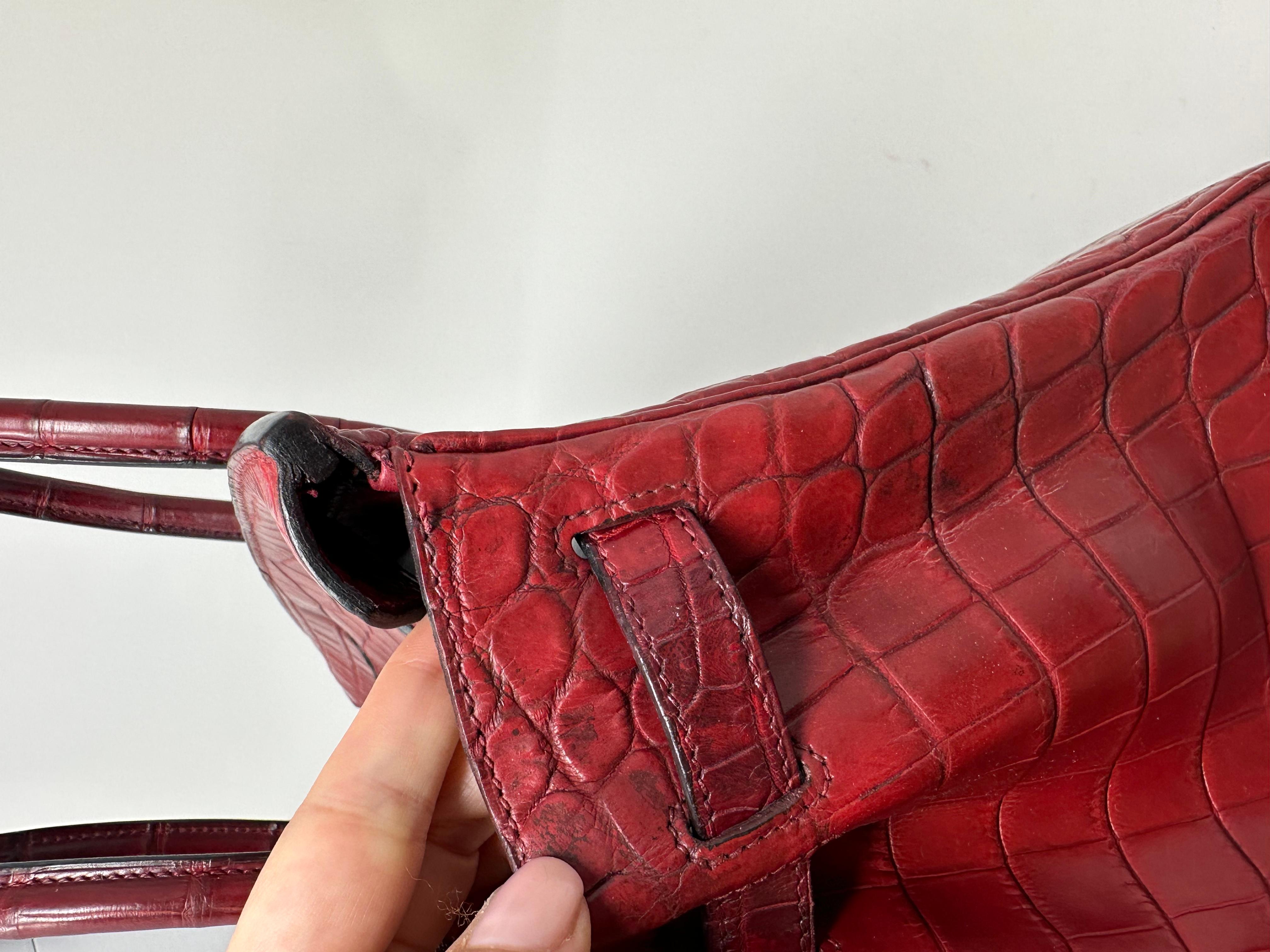 Hermes Birkin 30 nilo crocodile brown bordeaux bag 1