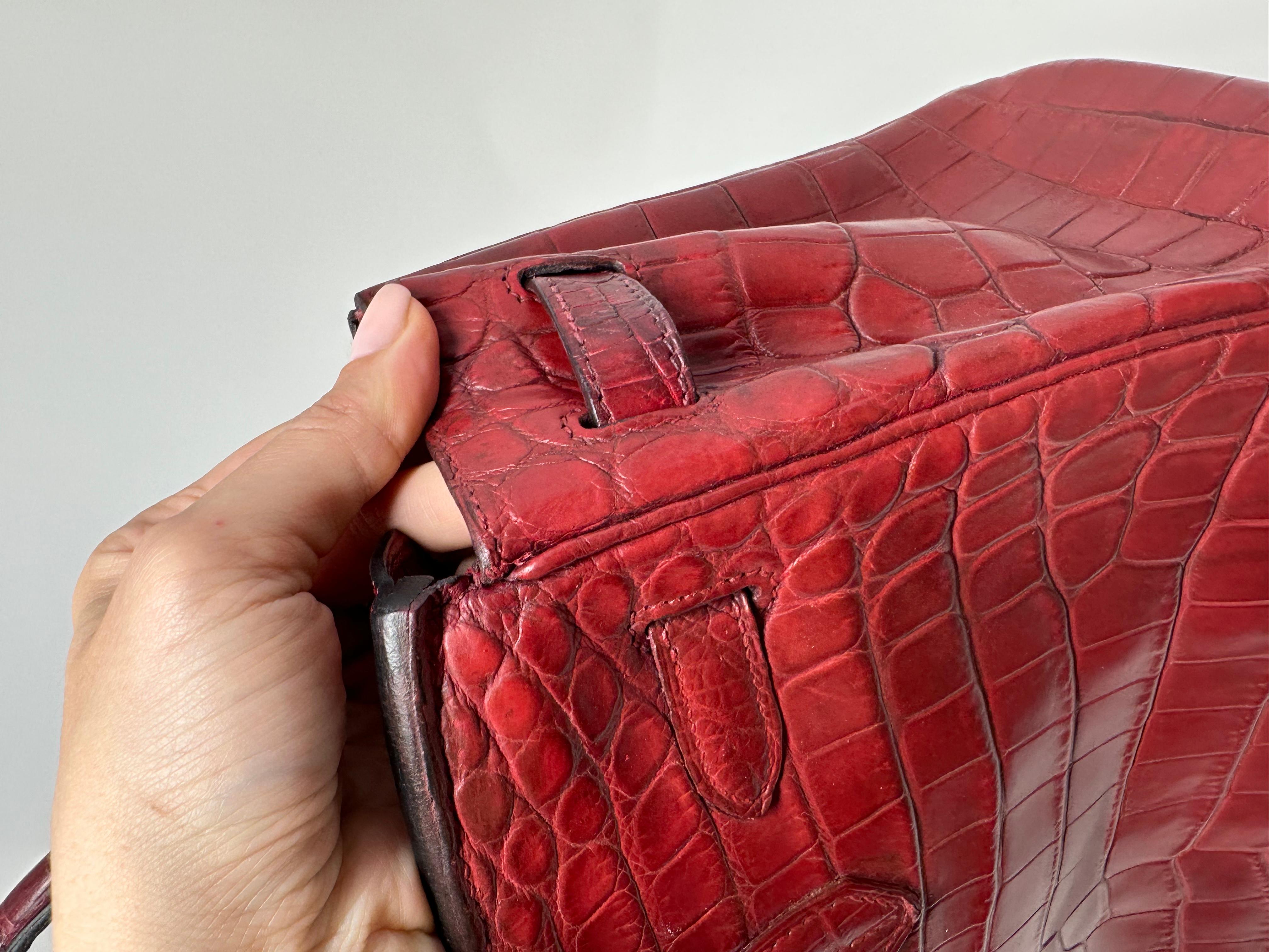 Hermes Birkin 30 nilo crocodile brown bordeaux bag 2