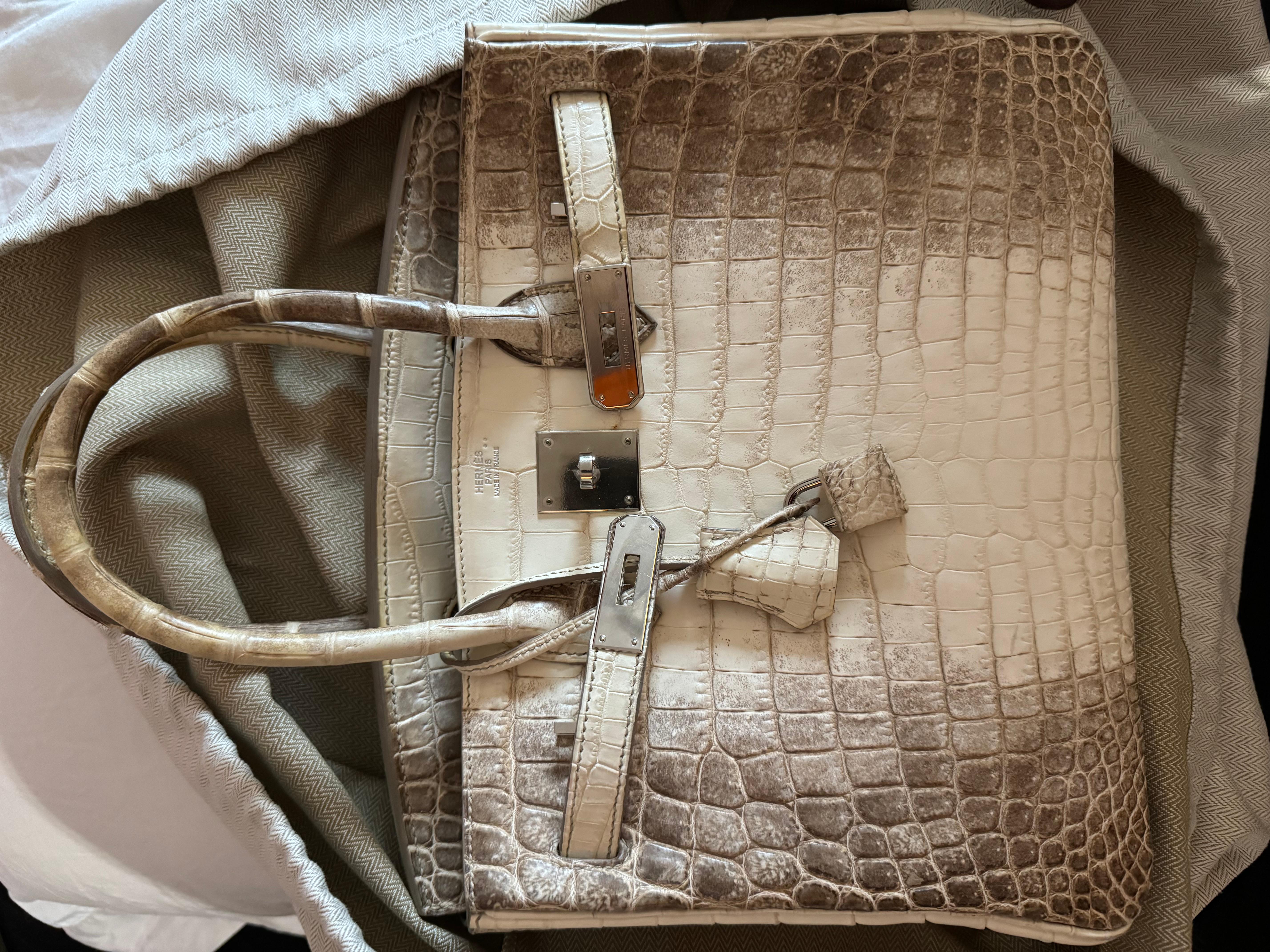 Sac Hermès Birkin 30 Niloticus Himalayan Blanc Unisexe en vente