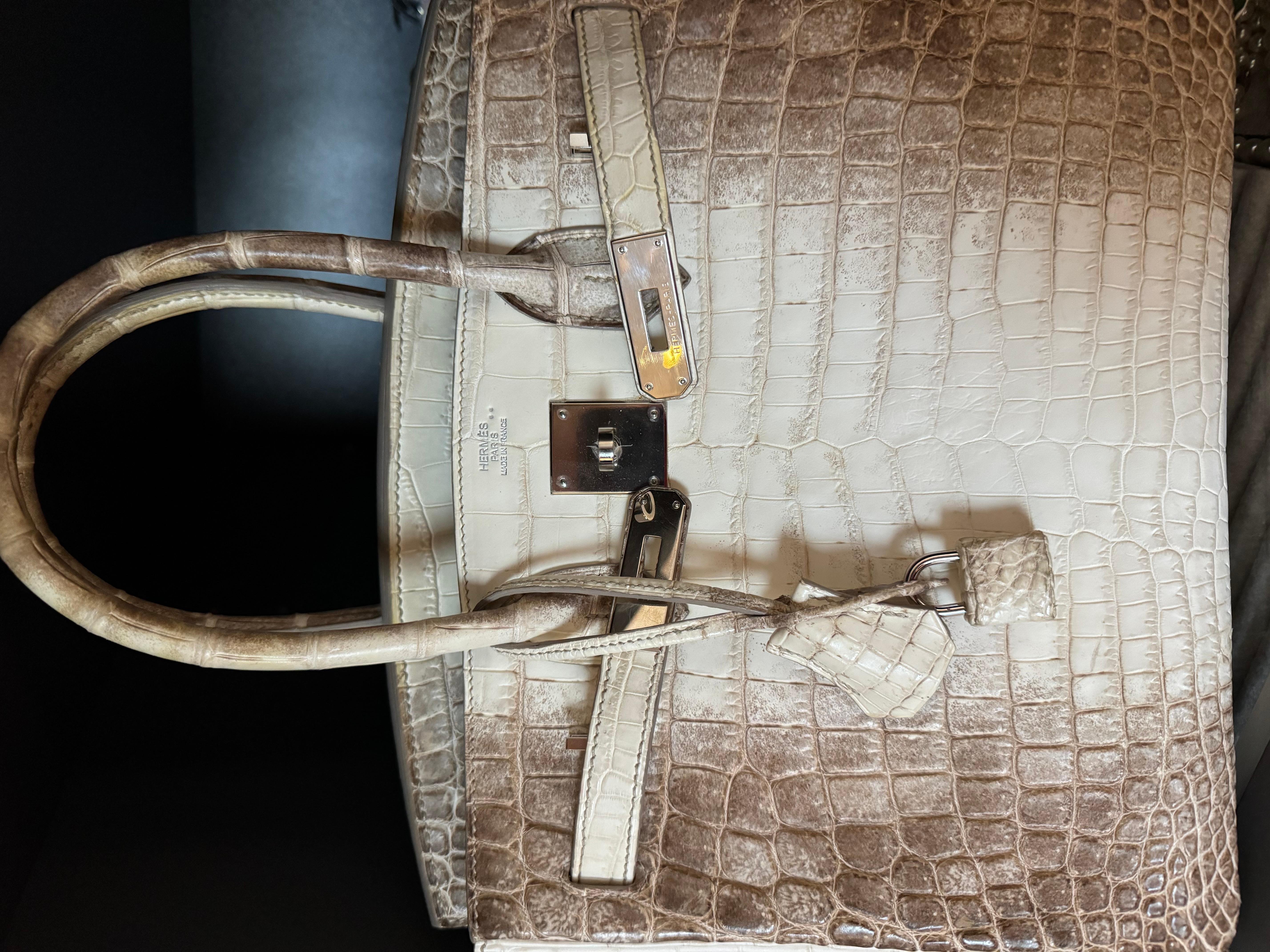 Hermès Birkin 30 Niloticus Himalayan Blanc Tasche für Damen oder Herren im Angebot