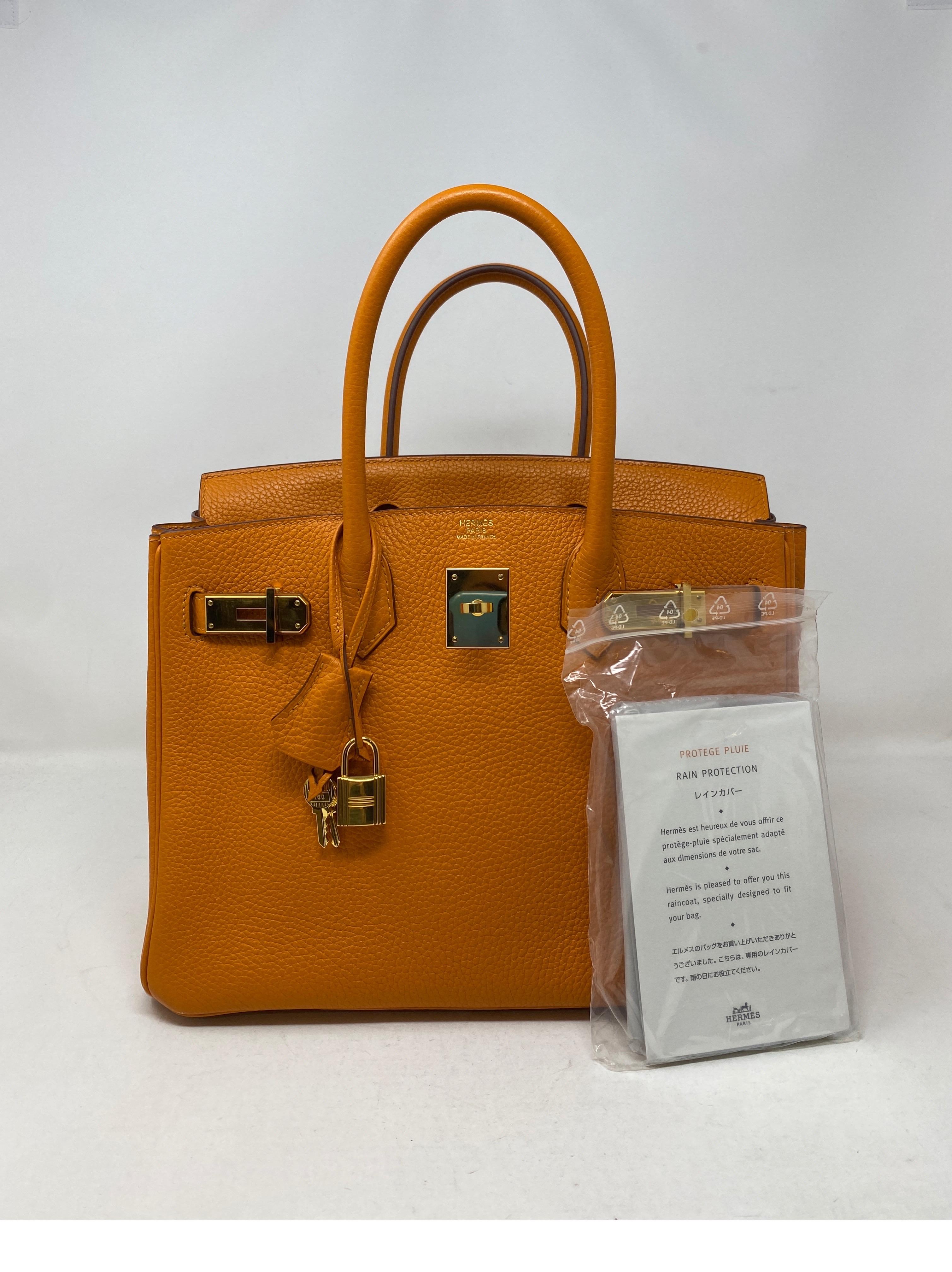 Hermes Birkin 30 Orange Bag 10
