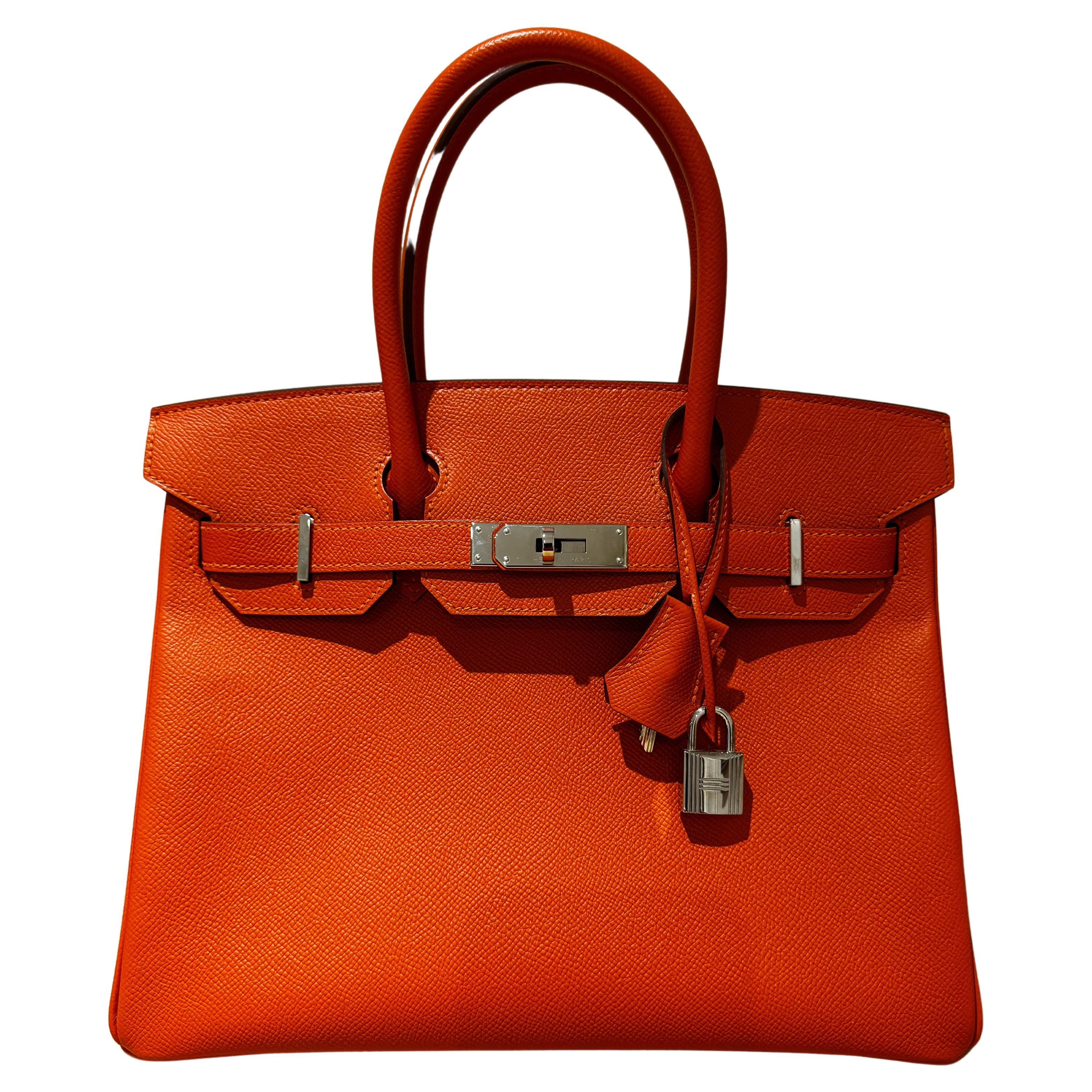Hermes Birkin 30 orange epsom gold hardware bag
