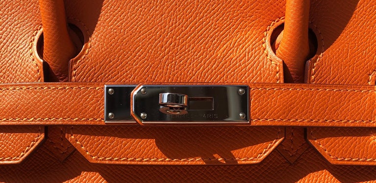 Hermes Birkin 30 Orange Epsom Palladium Hardware #Q - Vendome Monte Carlo