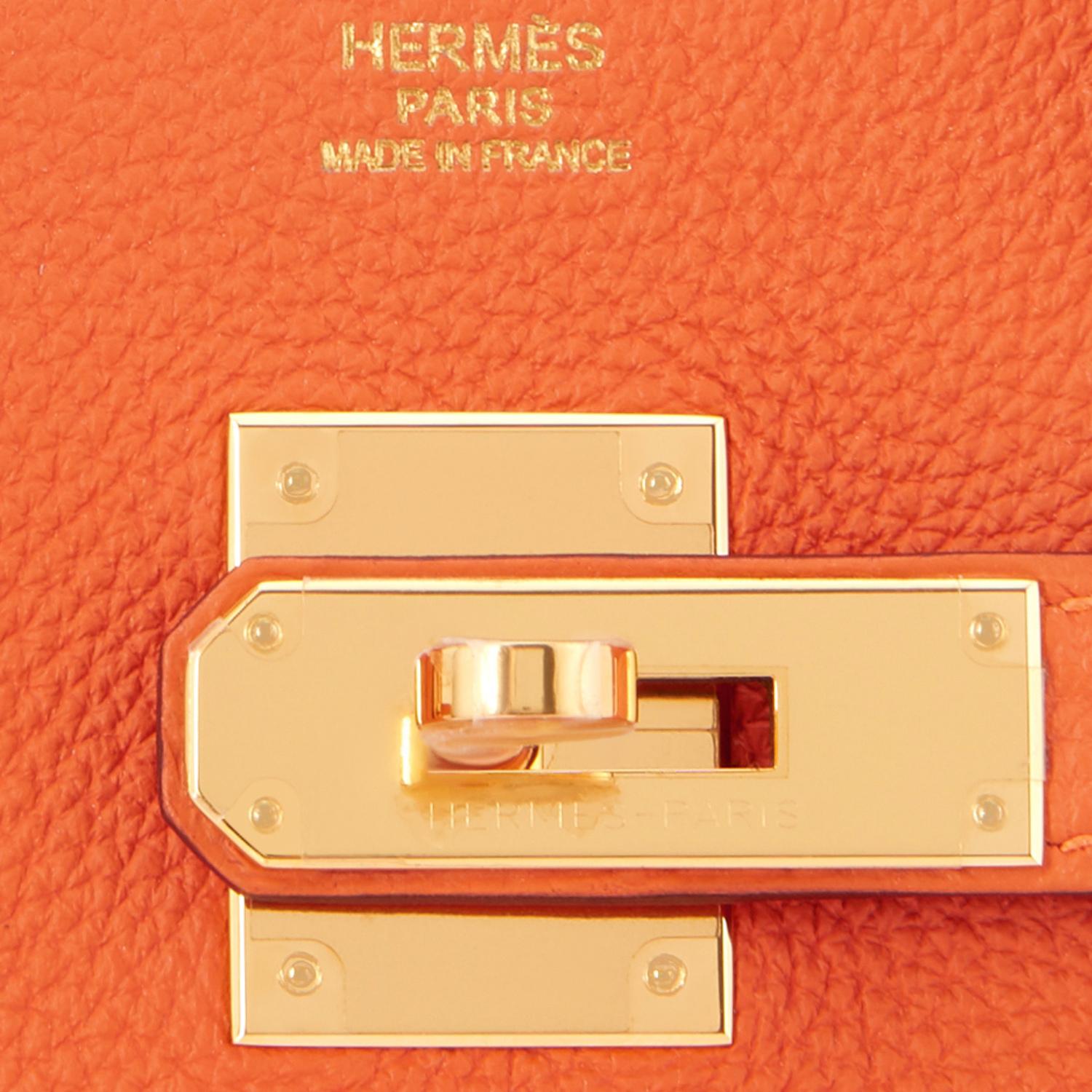 Hermes Birkin 30 Orange Feu Togo Birkin Gold Hardware NEW 8