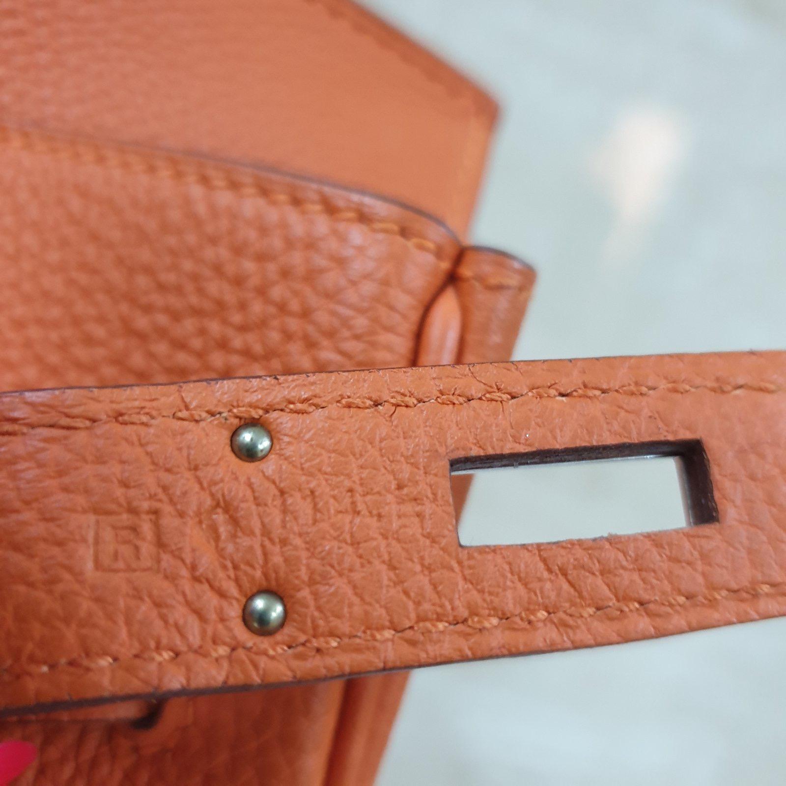 Hermès Birkin 30 Orange Leather Handbag 7
