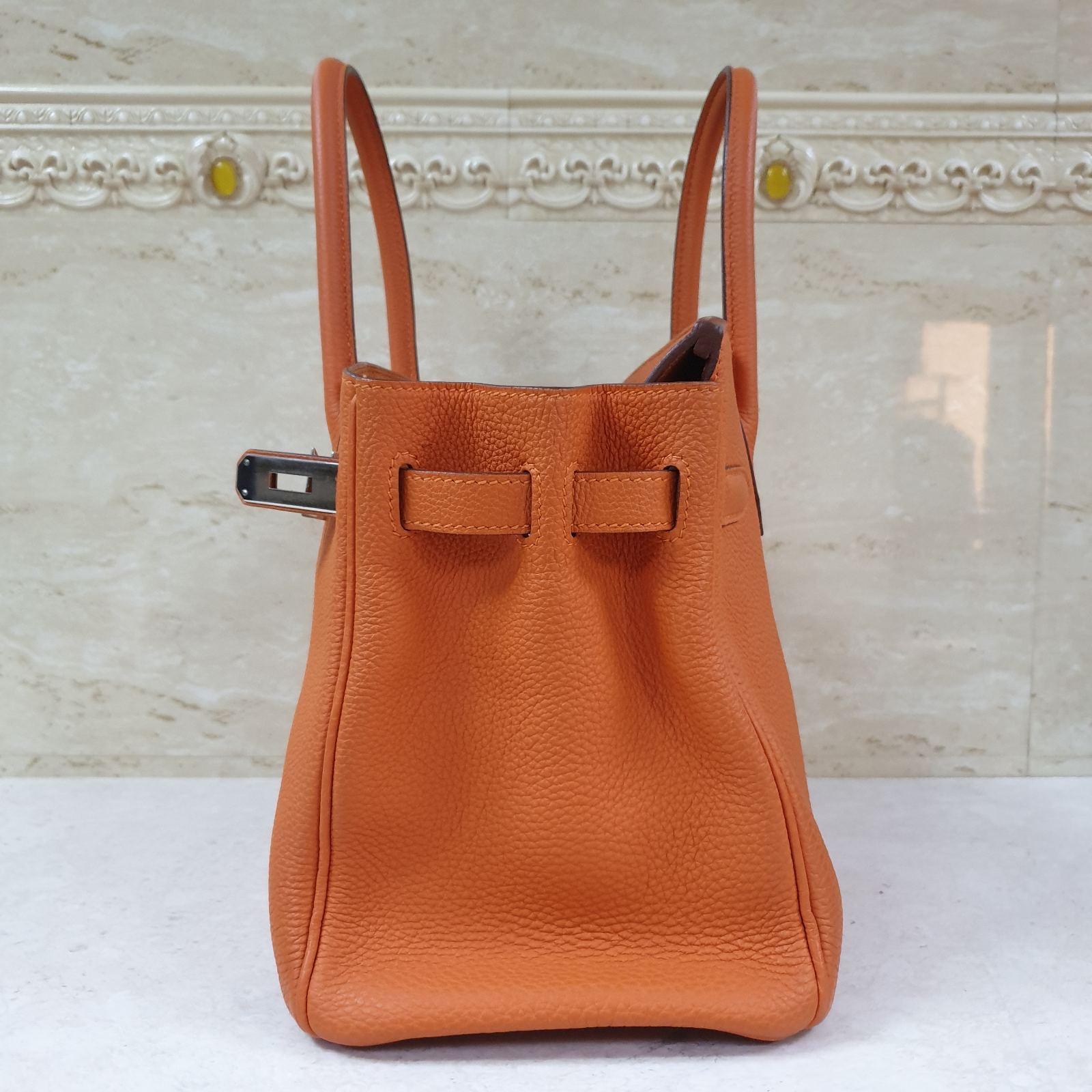 Hermès Birkin 30 Orange Leather Handbag 10