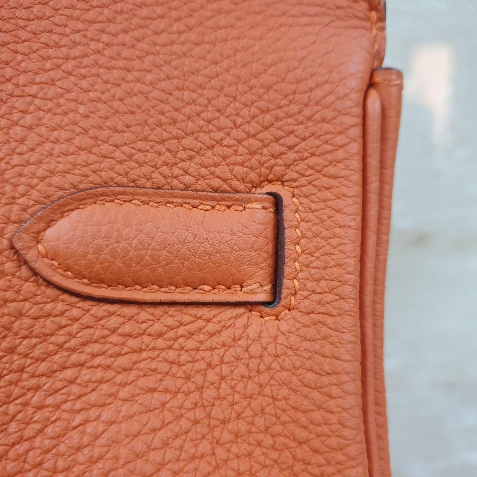 Women's Hermès Birkin 30 Orange Leather Handbag