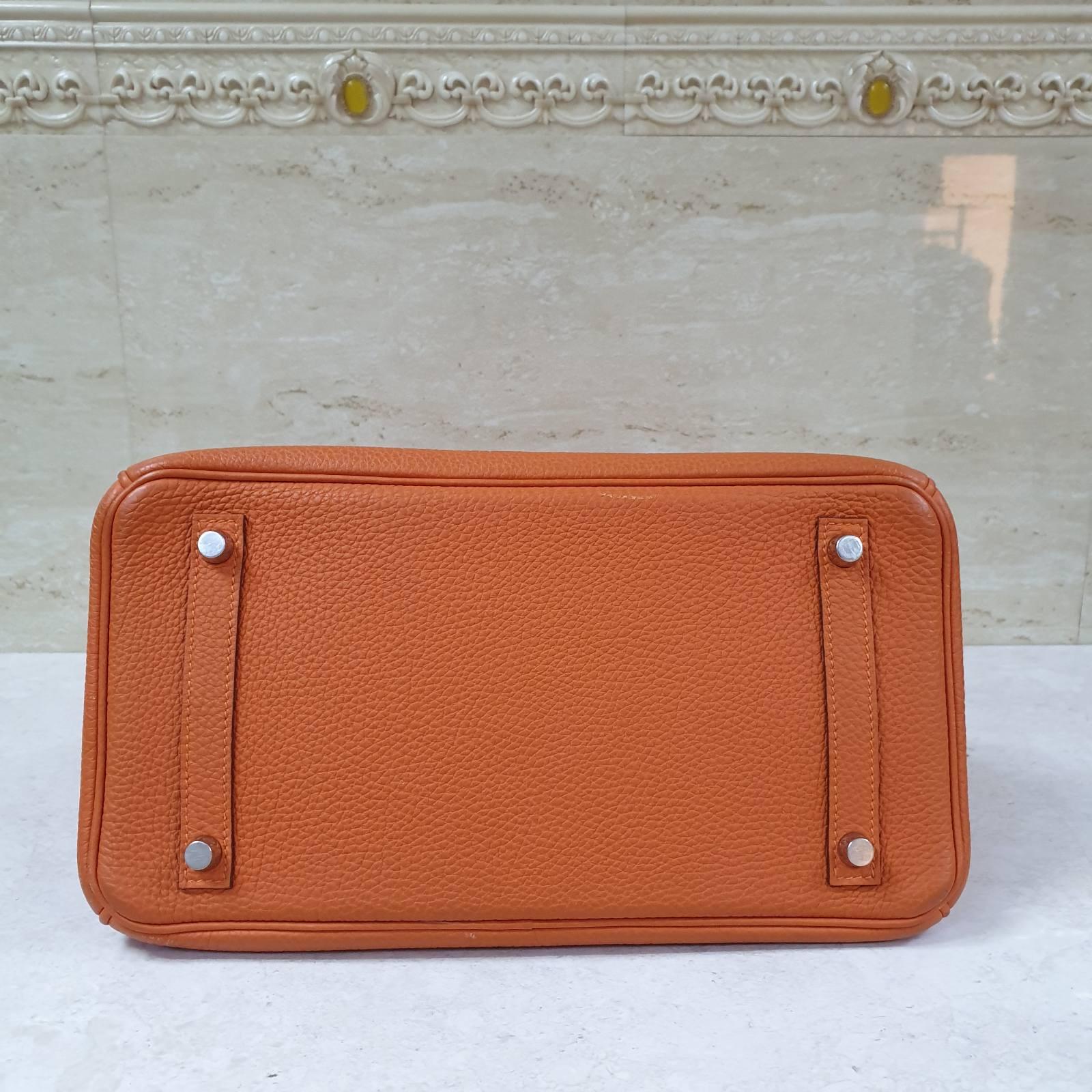 Hermès Birkin 30 Orange Leather Handbag 1