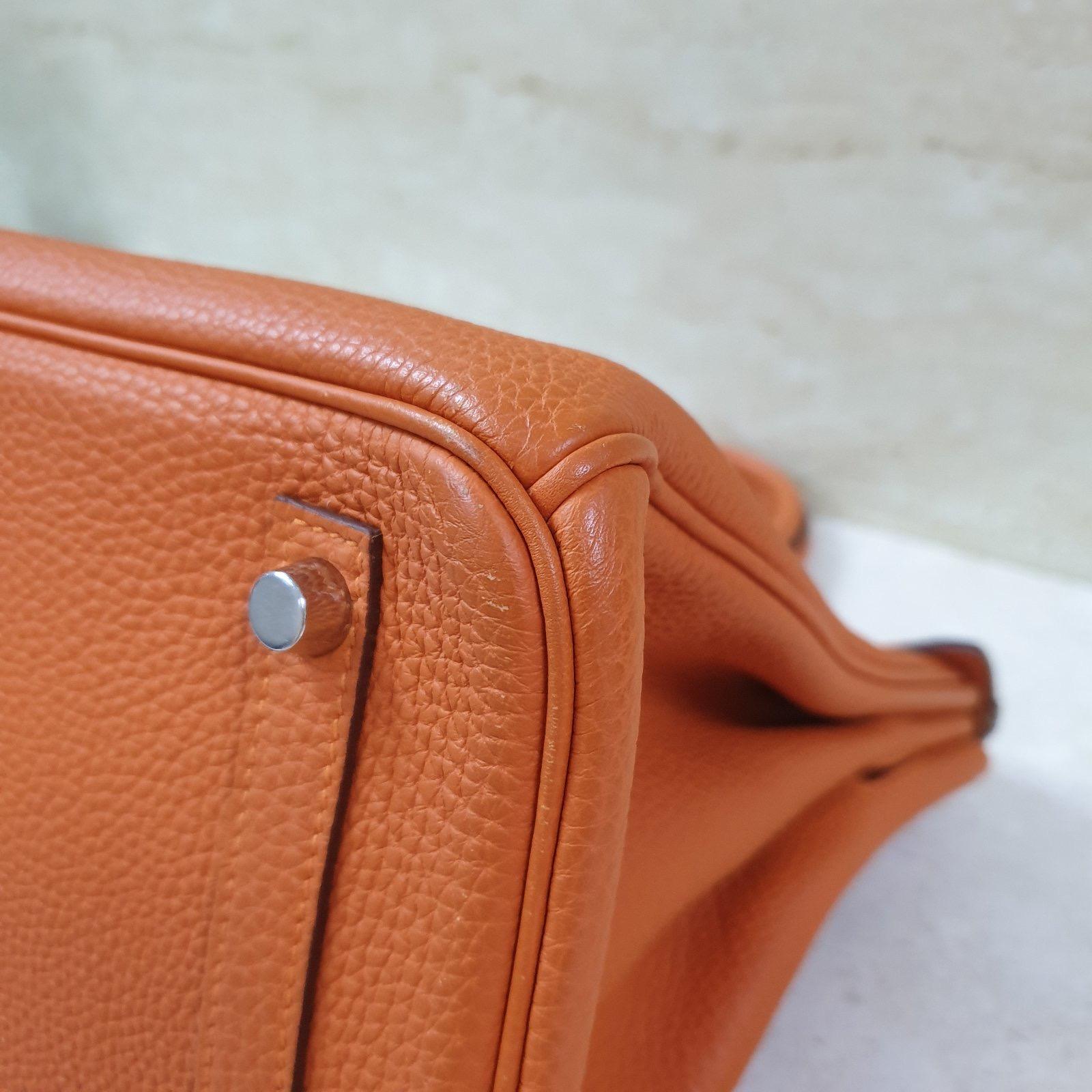 Hermès Birkin 30 Orange Leather Handbag 2
