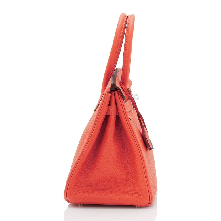 Hermes Birkin 30 Orange Poppy Verso Bi-Color Blush VIP Bag U Stamp
