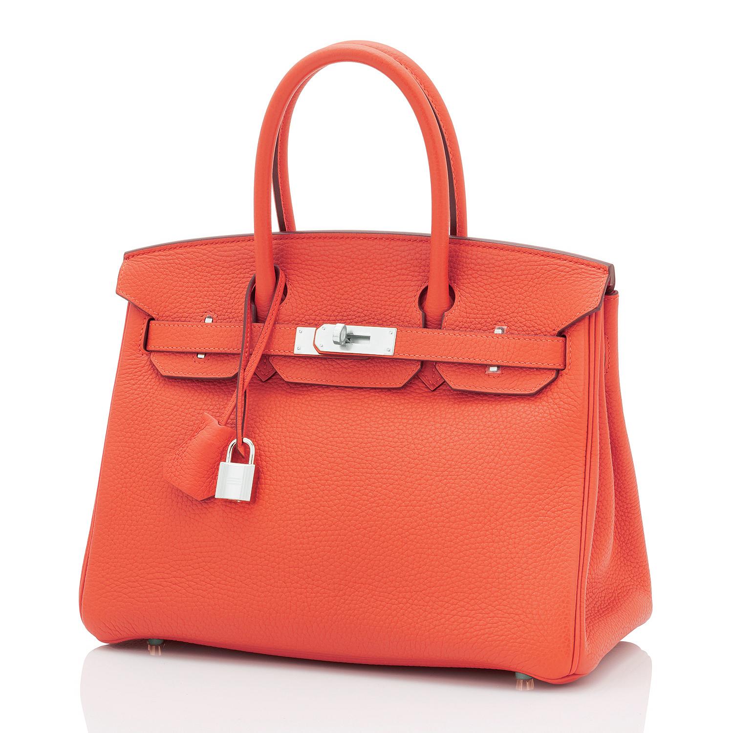 Hermes Birkin 30 Orange Poppy Verso Bi-Color Blush VIP Bag U Stamp, 2022 1