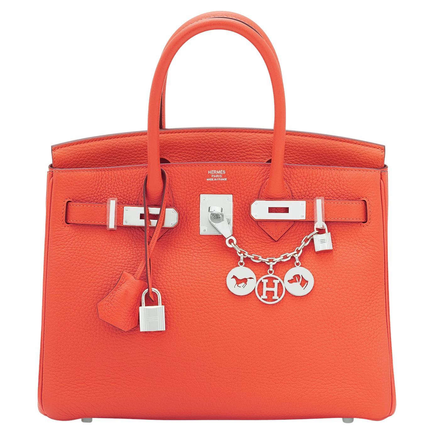 Hermes Birkin 30 Orange Poppy Verso Bi-Color  Sanguine VIP Bag U Stamp, 2022