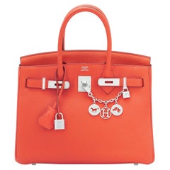 Sac Hermès Birkin 30 Orange Poppy Verso Bi-Color Blush VIP Tampon U, 2022