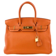 Hermès Birkin 30 Orange Togo Leather Gold Hardware