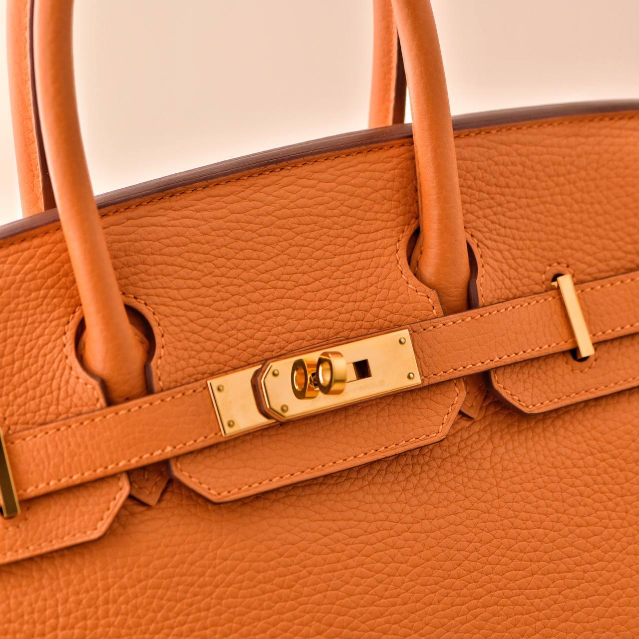 Hermès Birkin 30 Orange Togo Leather Gold Hardware Handbag 6