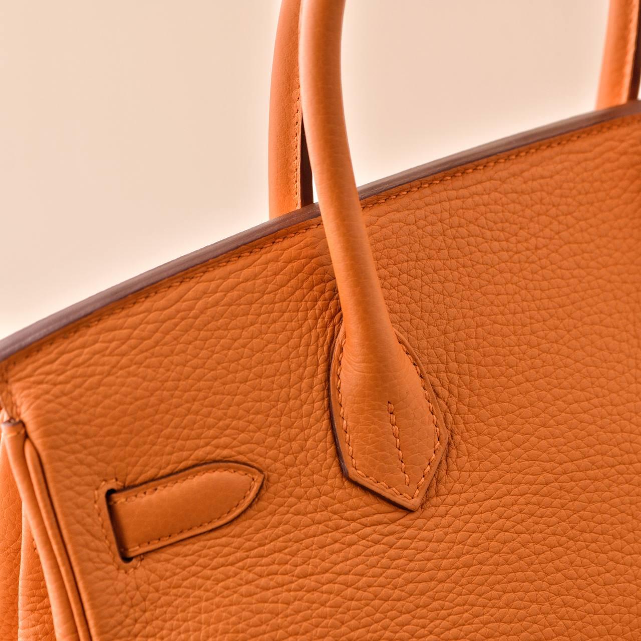 Hermès Birkin 30 Orange Togo Leather Gold Hardware Handbag 7