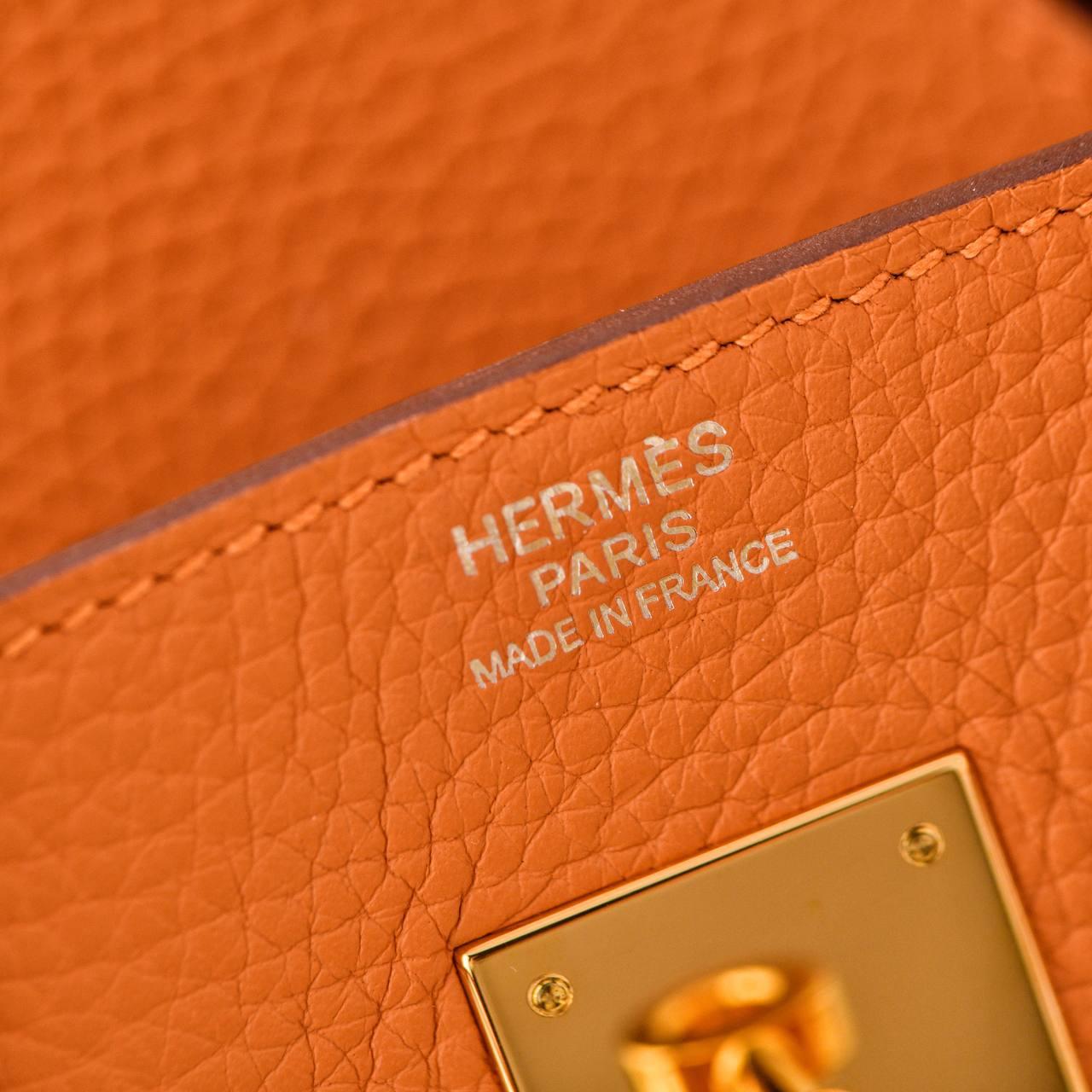 Hermès Birkin 30 Orange Togo Leather Gold Hardware Handbag 8