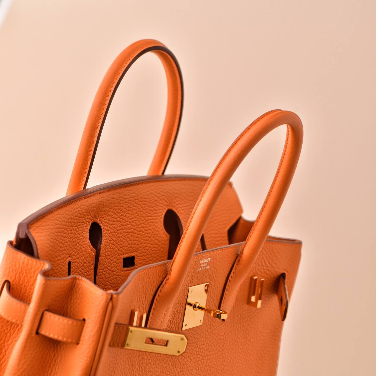 Hermès Birkin 30 Orange Togo Leather Gold Hardware Handbag 1