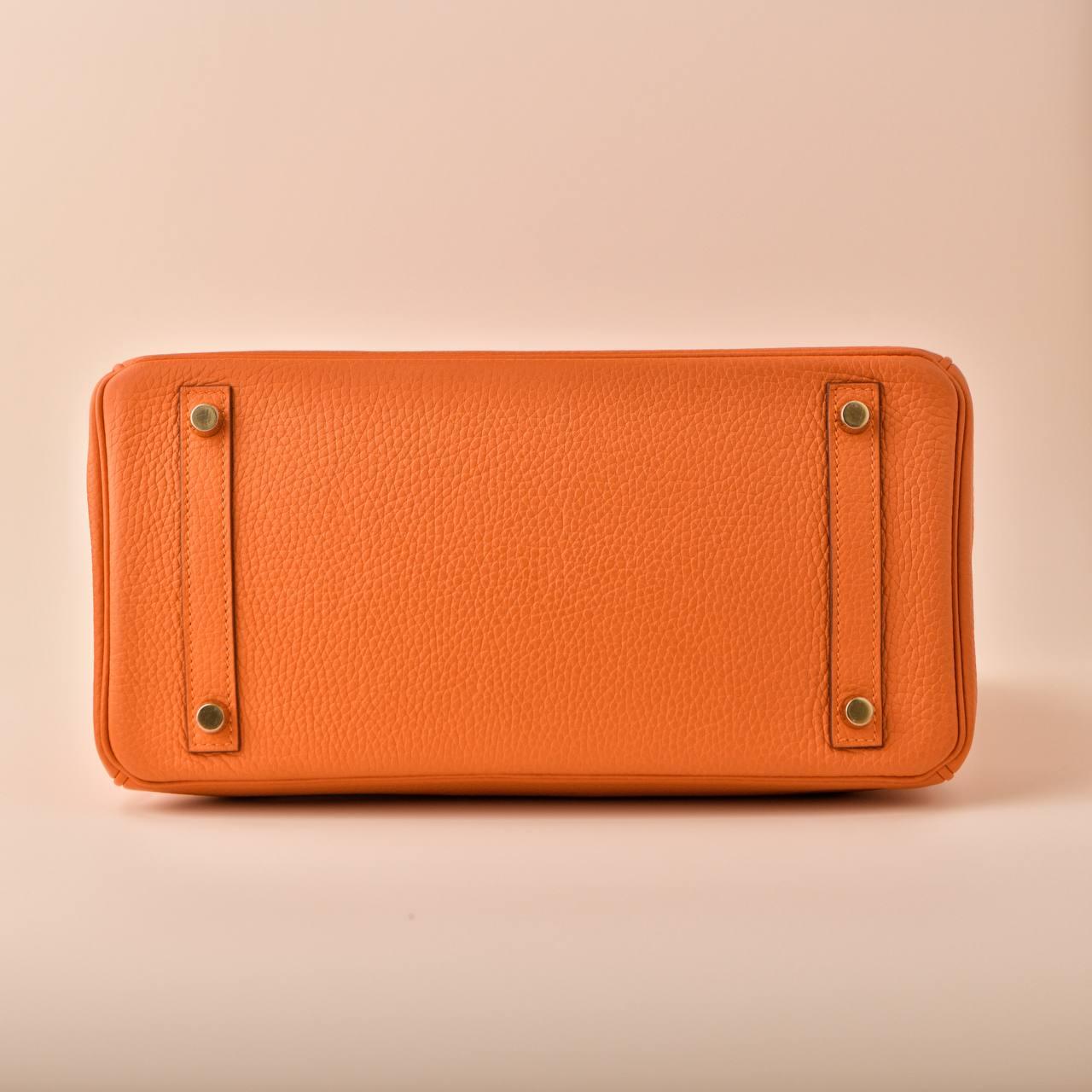 Hermès Birkin 30 Orange Togo Leather Gold Hardware Handbag 3