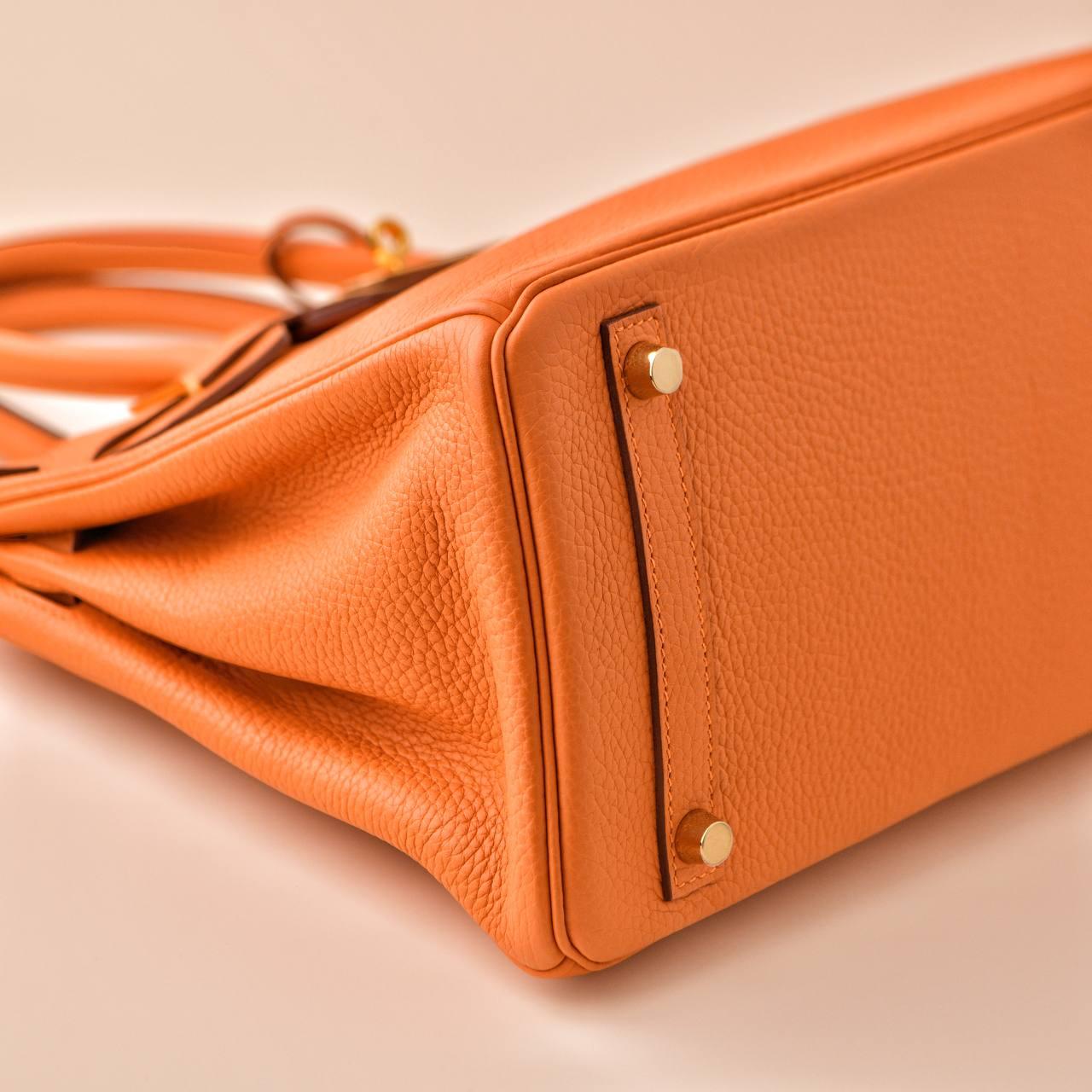 Hermès Birkin 30 Orange Togo Leather Gold Hardware Handbag 4