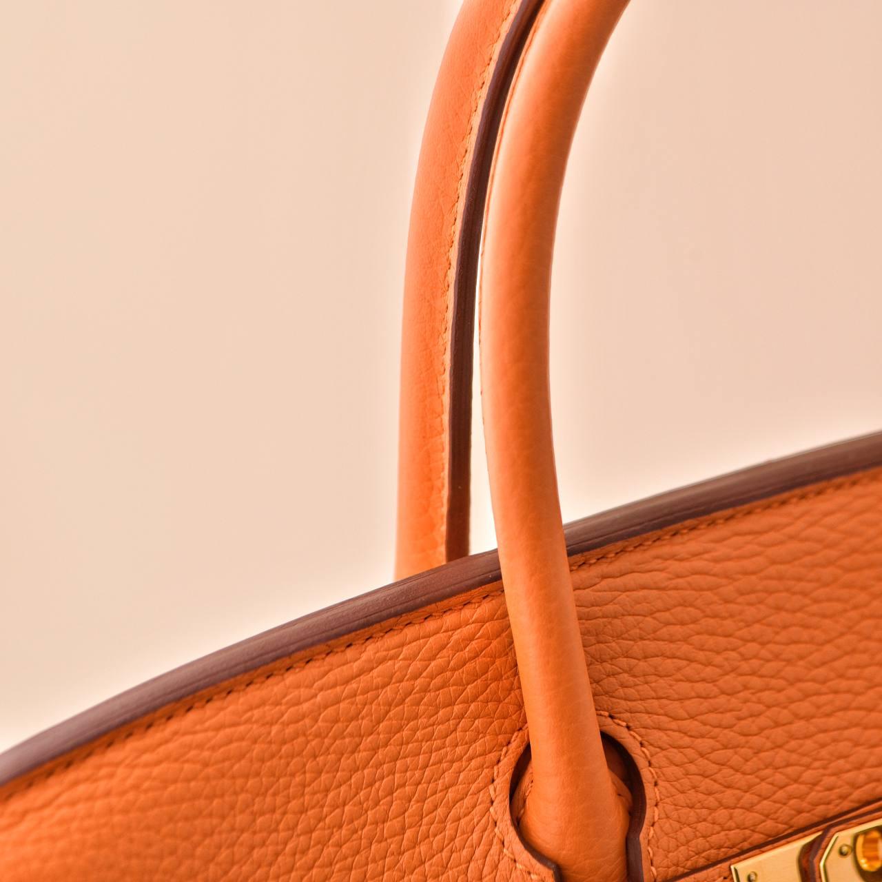 Hermès Birkin 30 Orange Togo Leather Gold Hardware Handbag 5