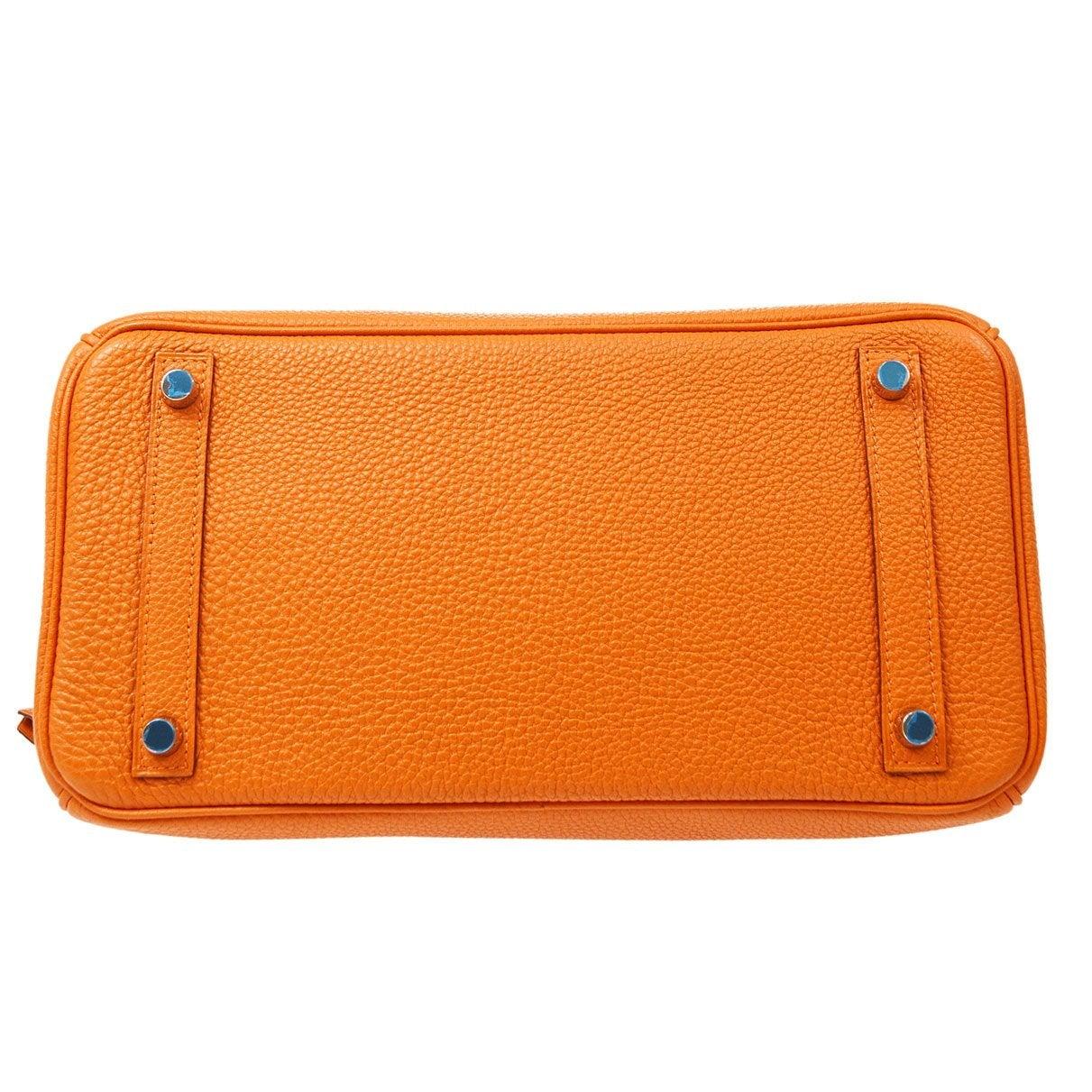 HERMES Birkin 30 Orange Togo Leather Gold Hardware Top Handle Tote Bag ...
