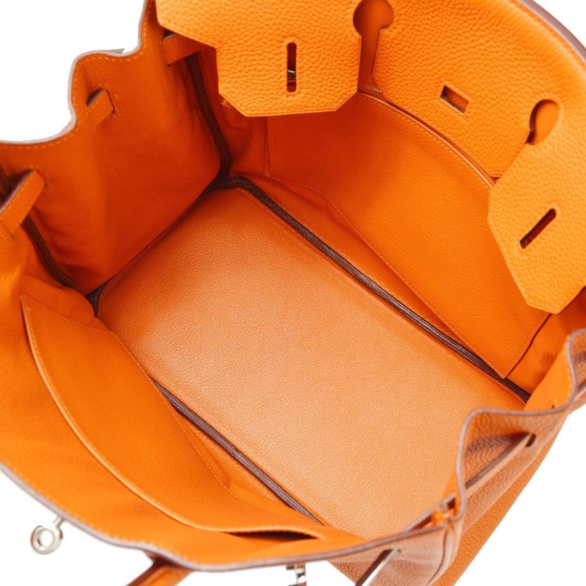 HERMES Birkin 30 Orange Togo Leather Gold Hardware Top Handle Tote Bag in Box 3