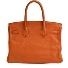 Hermès Birkin 30 Orange Togo Leather Palladium Hardware Handbag