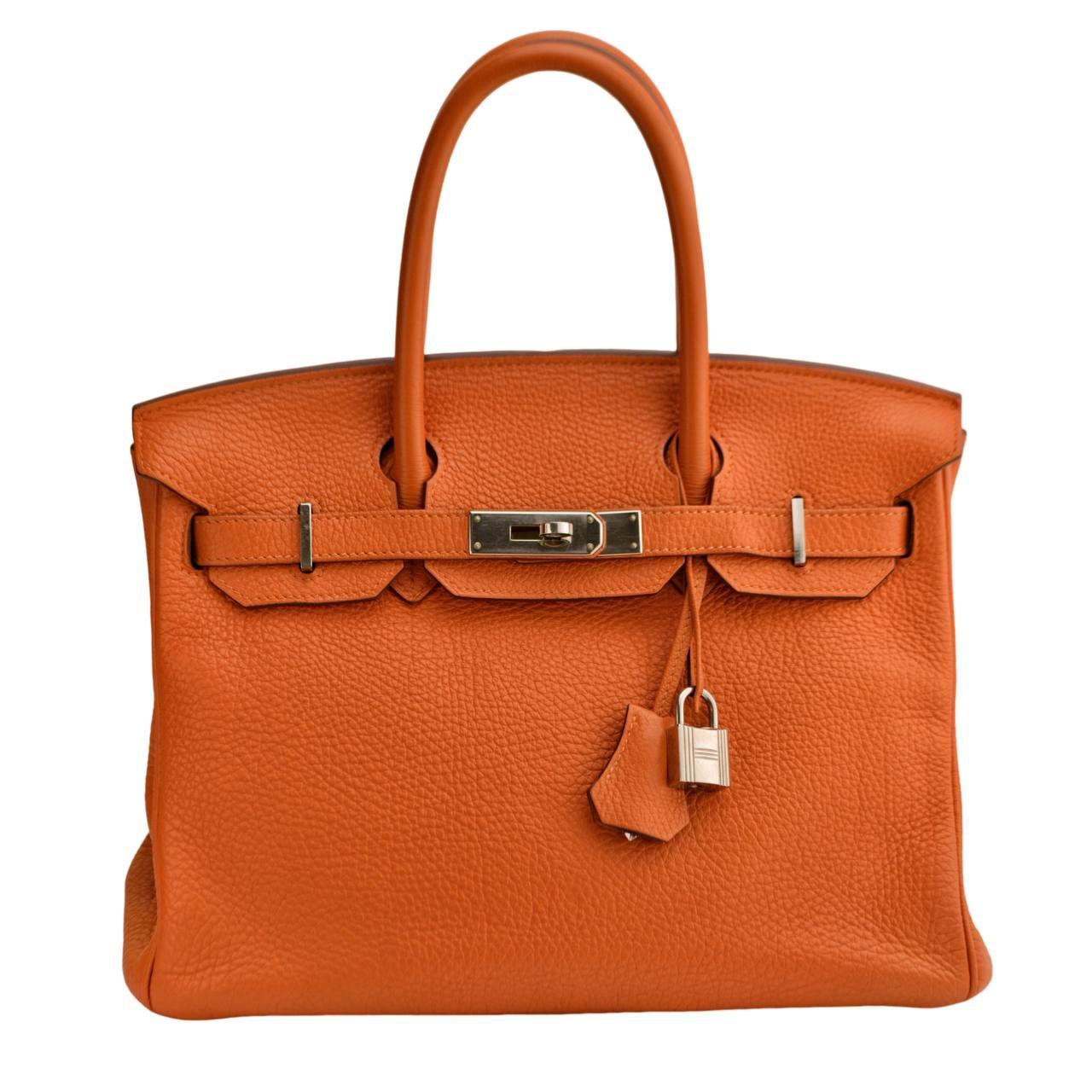 Bolso Hermès Birkin 30 Piel Togo Naranja Herrajes Paladio