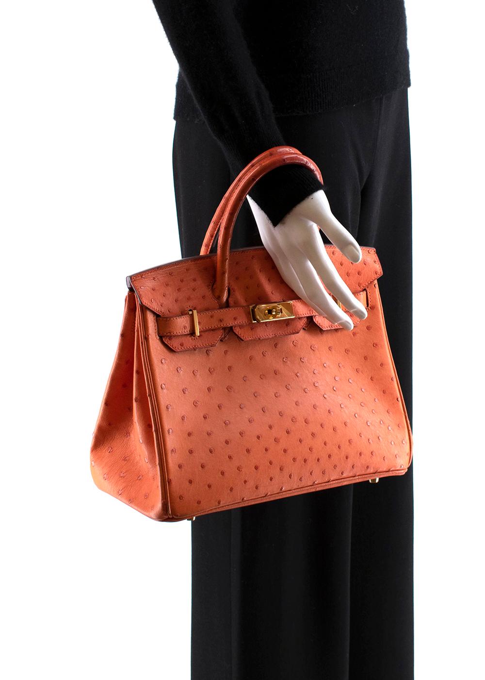 Hermes Birkin 30 Ostrich Tangerine GHW 2