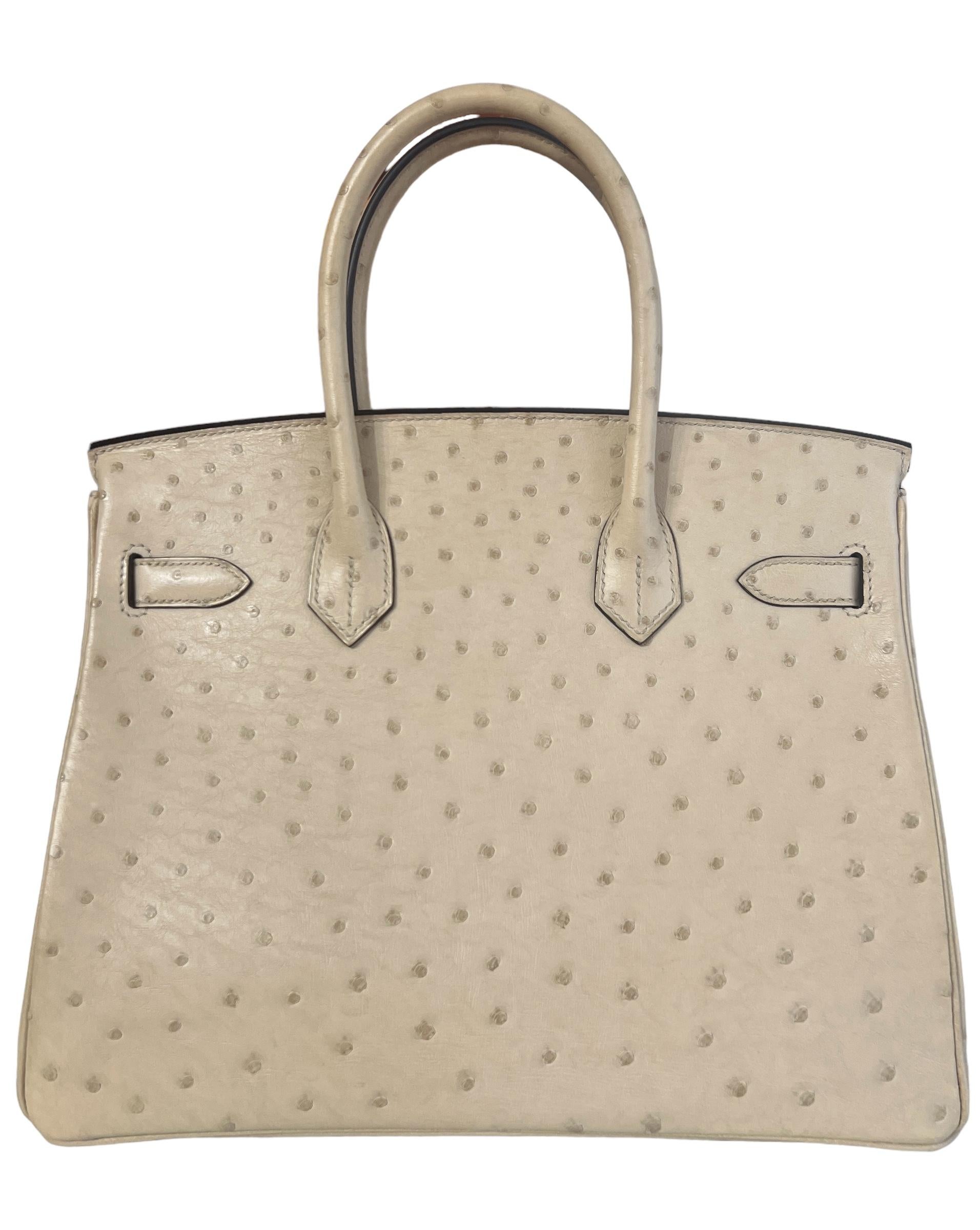 Women's or Men's Hermes Birkin 30 Ostrich Trench Beige Gold Hardware 2020