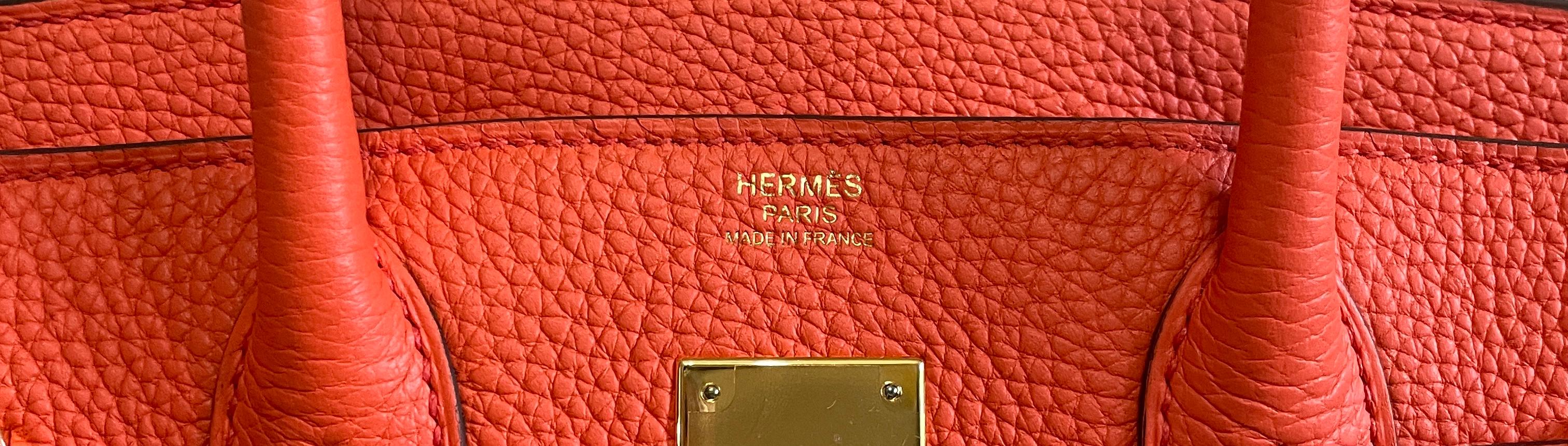 Hermes Birkin 30 Poppy Orange Gold Hardware 1