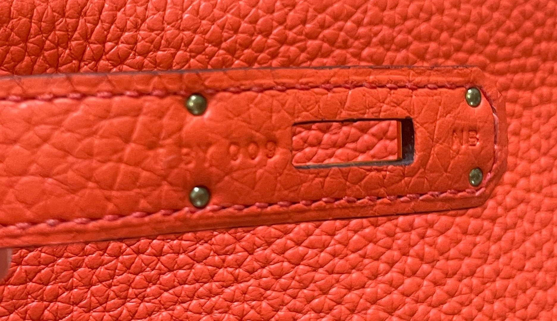 Hermes Birkin 30 Poppy Orange Gold Hardware 4