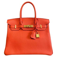 Hermes Birkin 30 Poppy Orange Gold Hardware