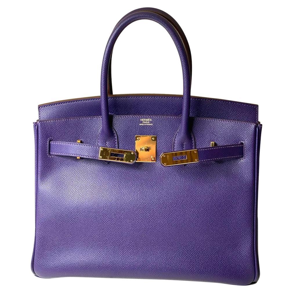 Hermès Birkin 30 Purple Epson Leather Gold hardware bag