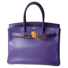 Hermès Birkin 30 Purple Epson Leather Gold hardware bag