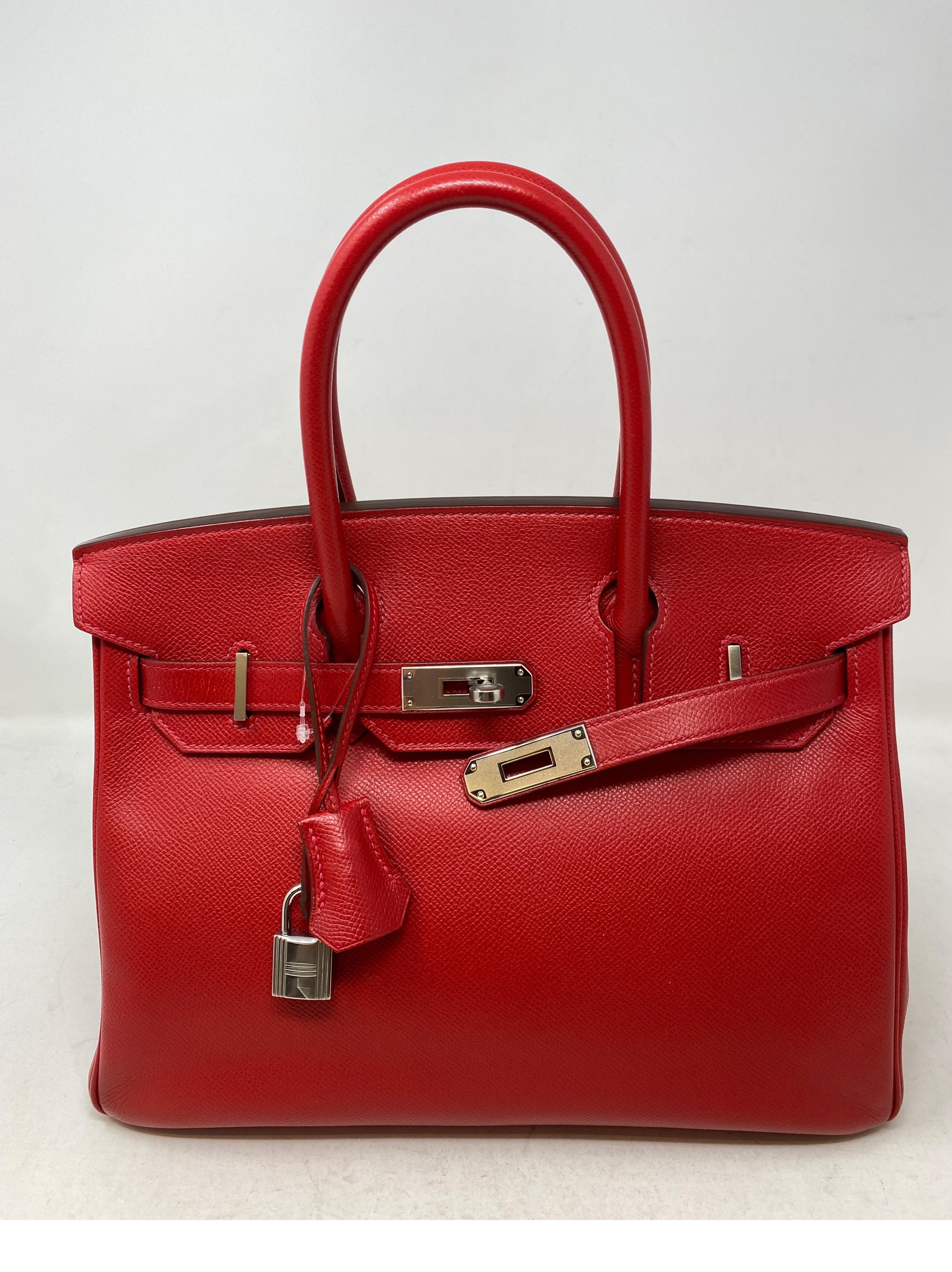 Hermes Birkin 30 Red Bag  8