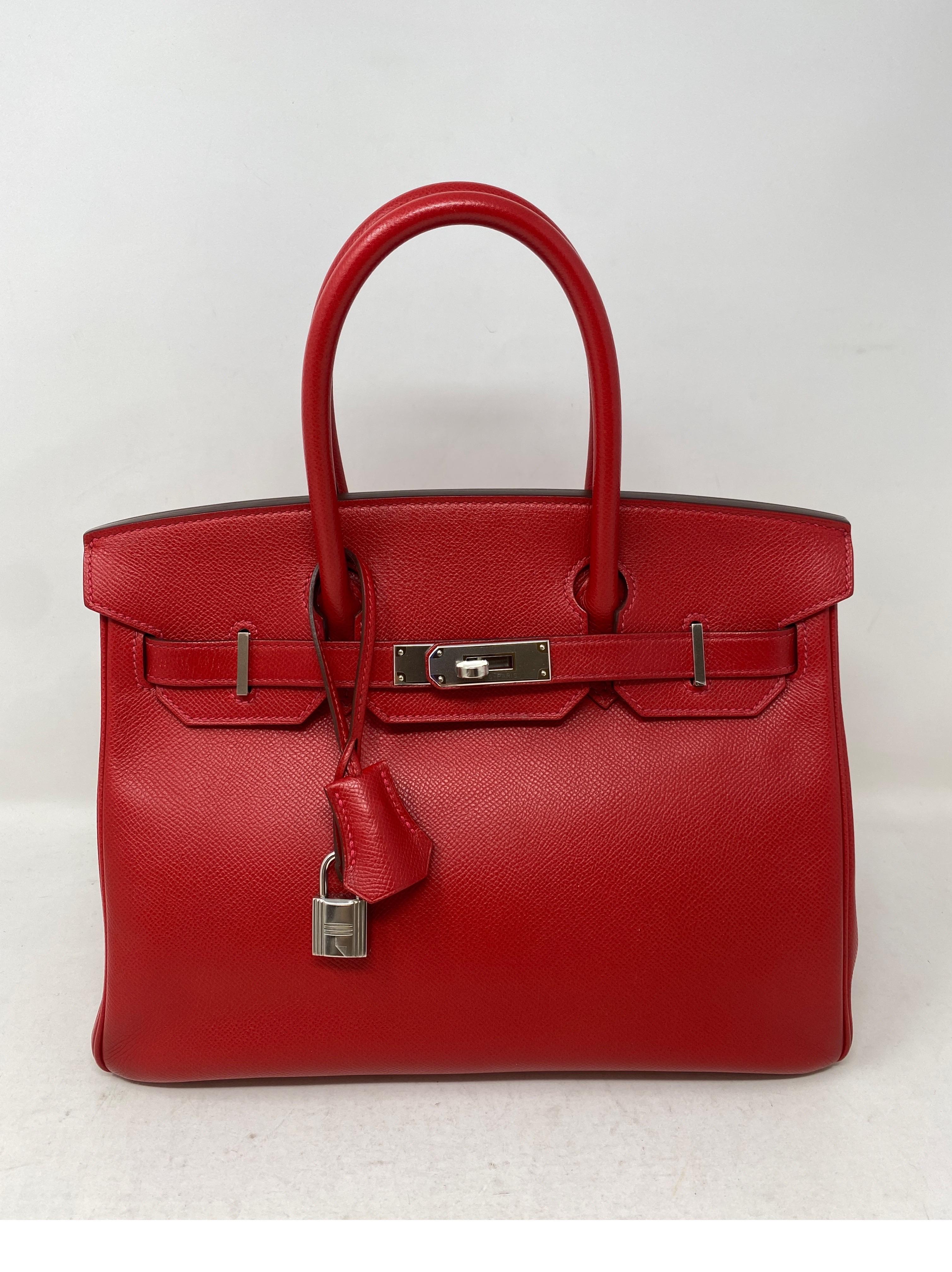 Hermes Birkin 30 Red Bag  13