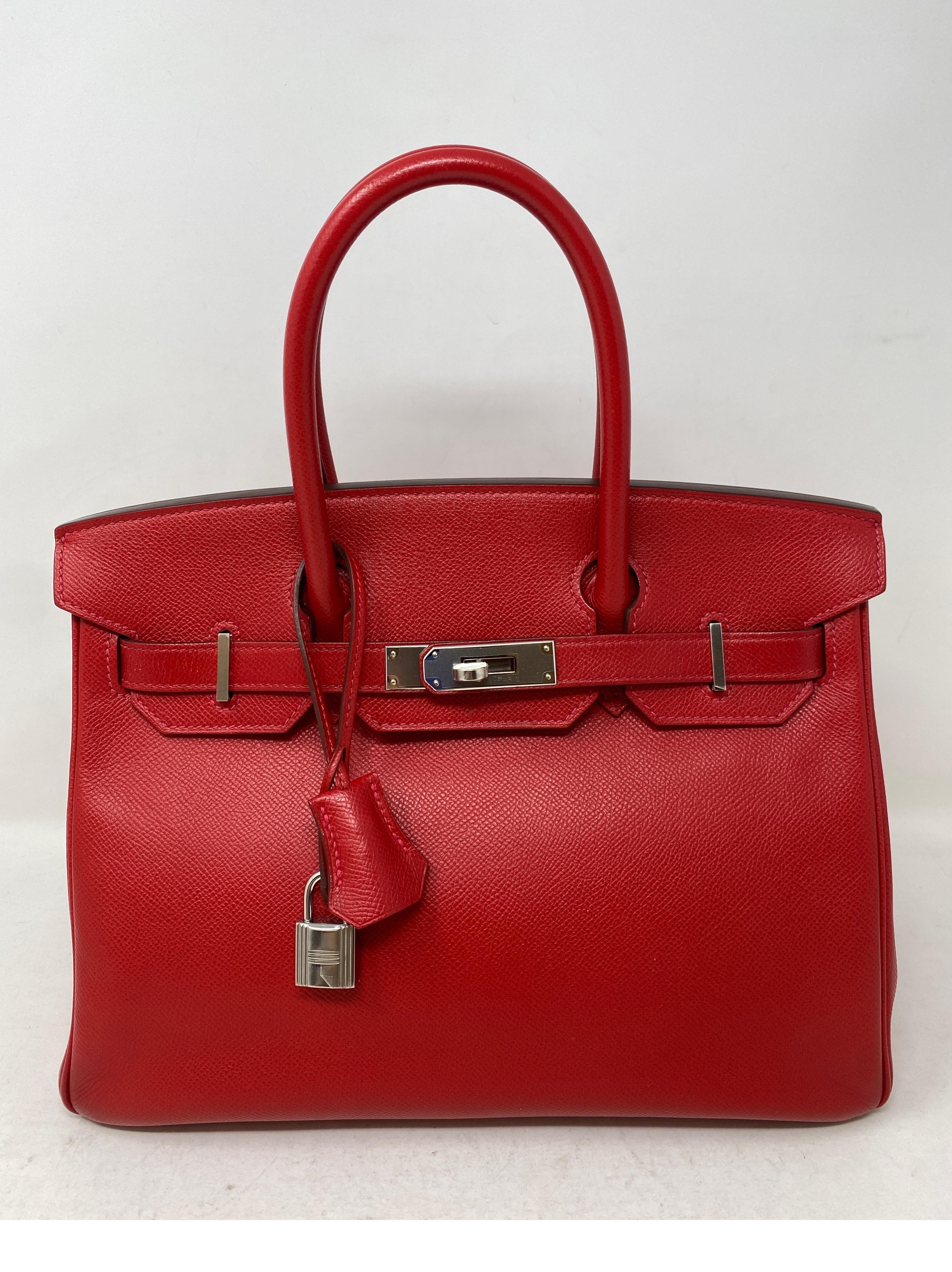 Hermes Birkin 30 Red Bag  14