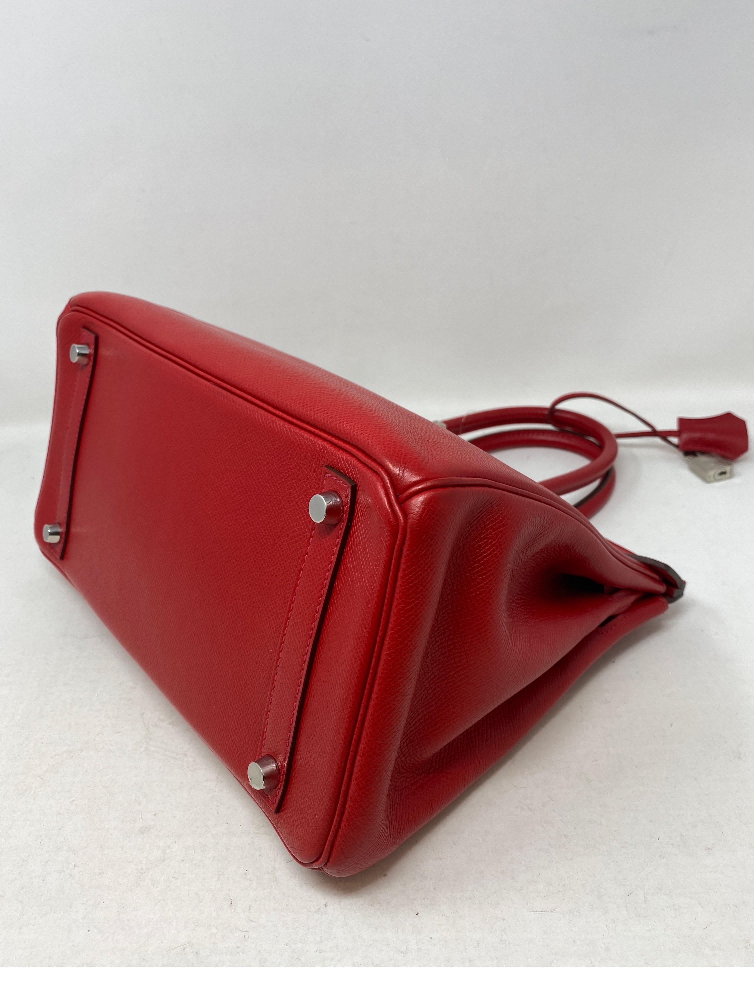 Hermes Birkin 30 Red Bag  2